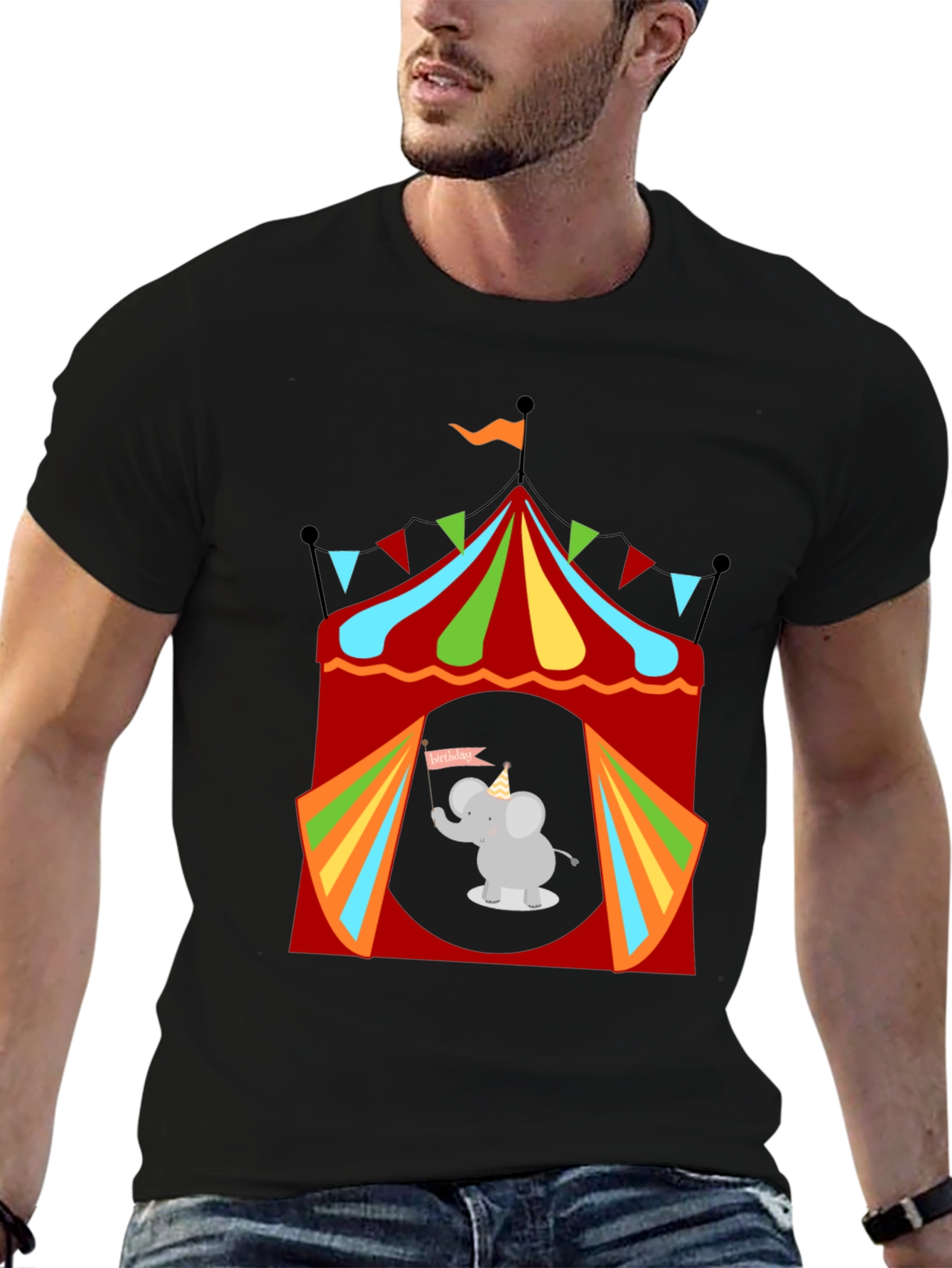 Circus Elephant Graphic Tee - Fun & Festive!