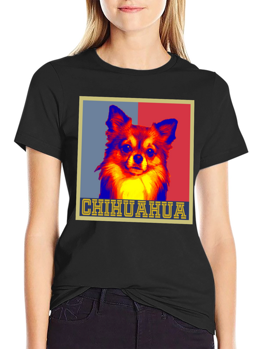 Chihuahua Dog Pop Art Graphic Print Tee
