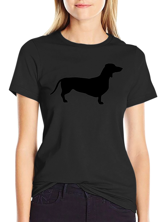 Dachshund Silhouette Black T-Shirt