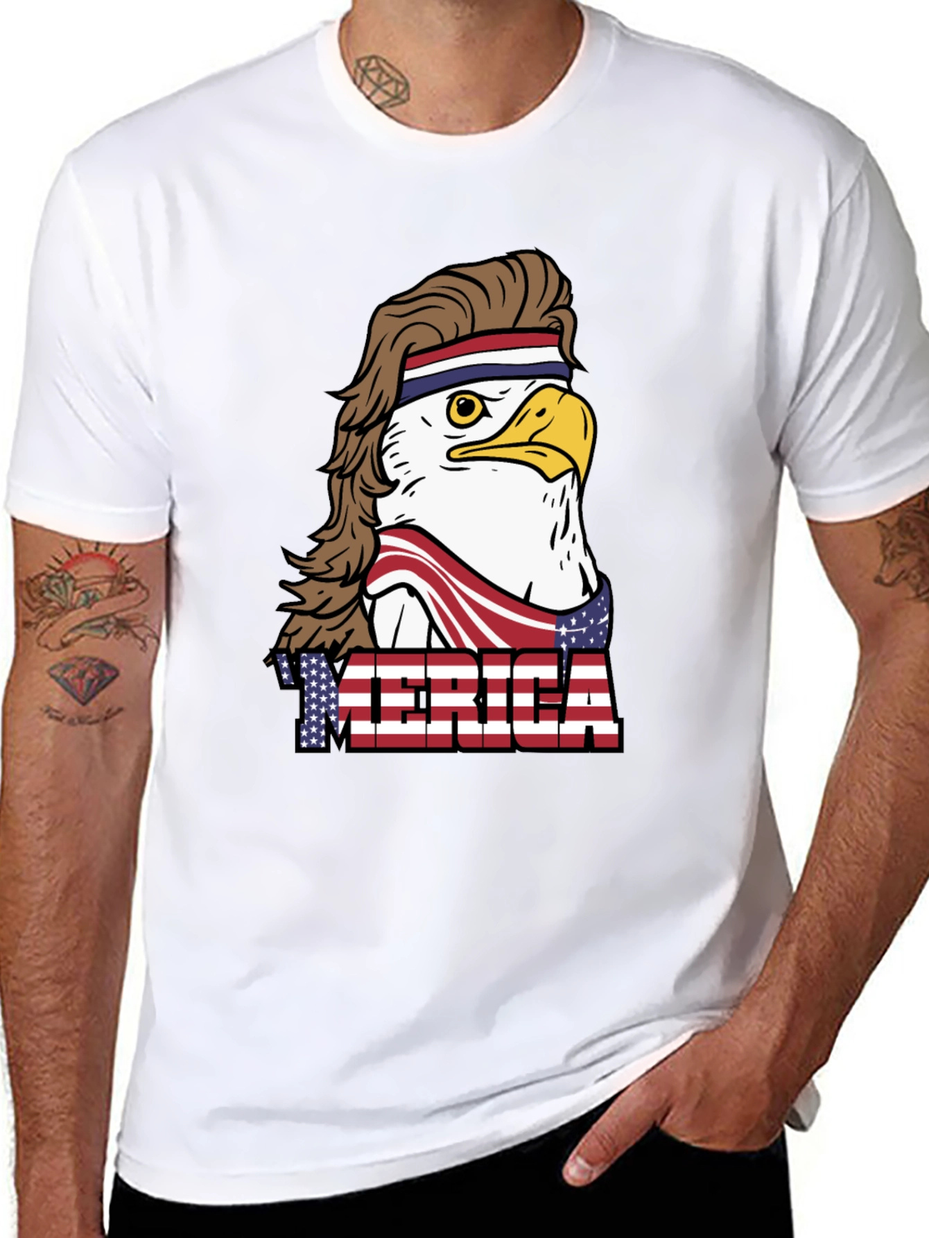 USA Eagle Mullet T-Shirt: Patriotic & Funny