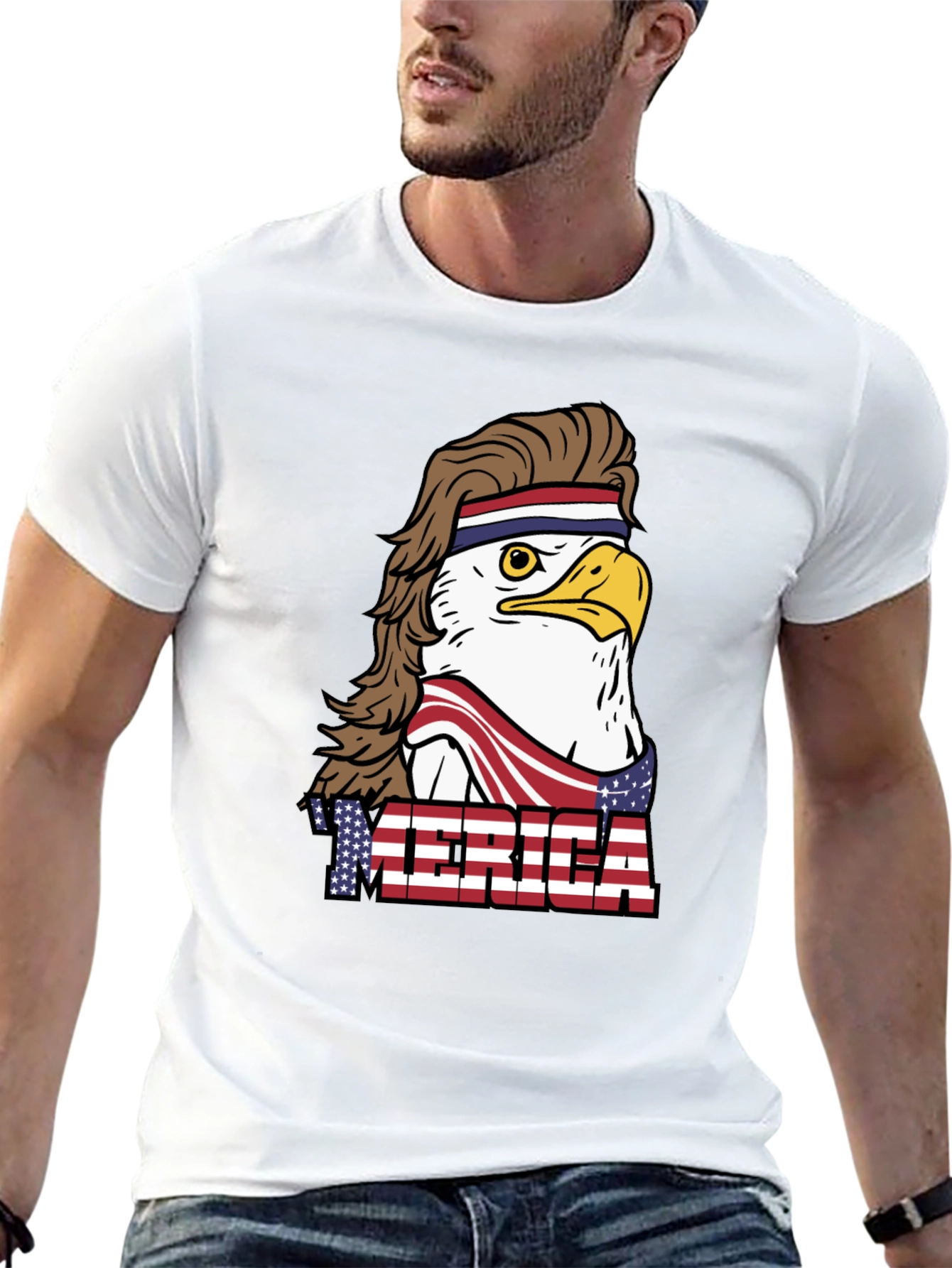 USA Eagle Mullet T-Shirt: Patriotic & Funny