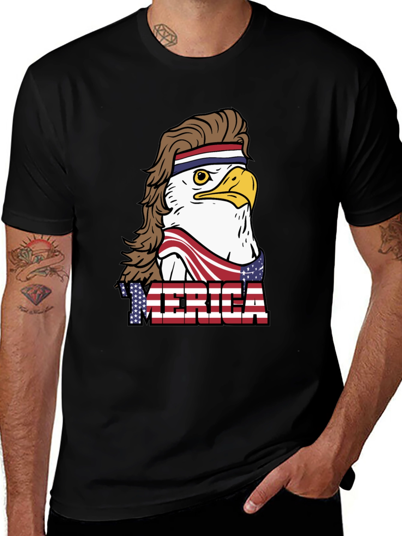 USA Eagle Mullet T-Shirt: Patriotic & Funny