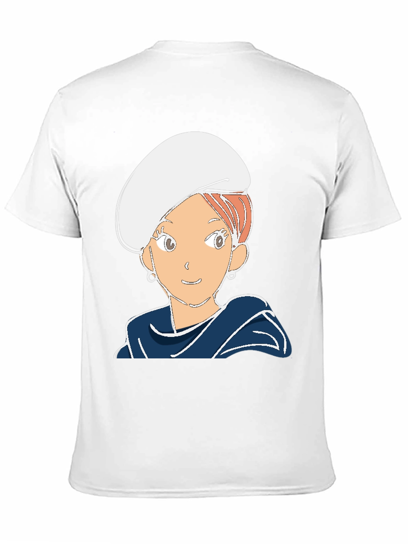 Cartoon Girl Graphic Tee - Black Cotton Blend T-Shirt