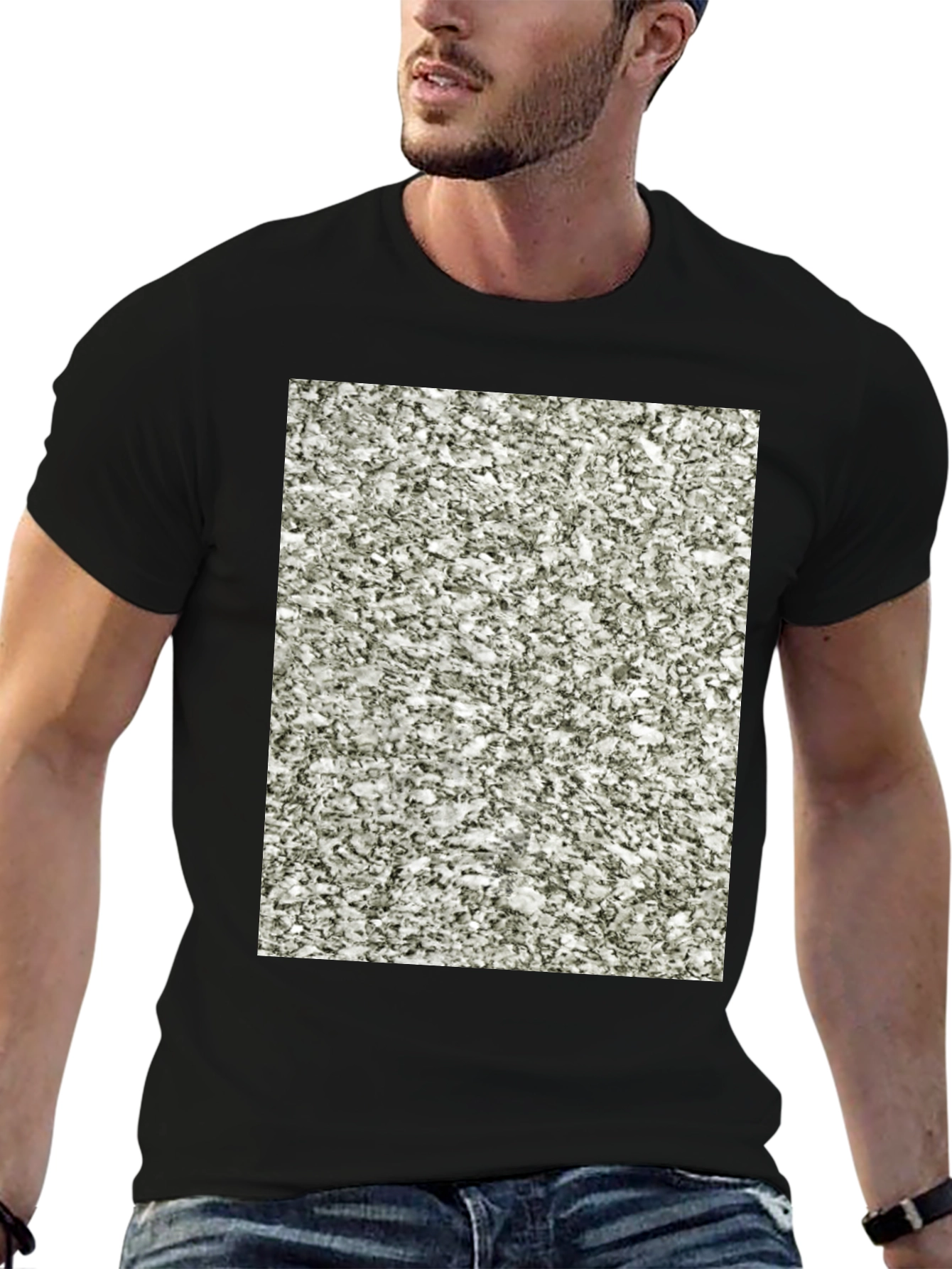 Granite Pattern Black T-Shirt