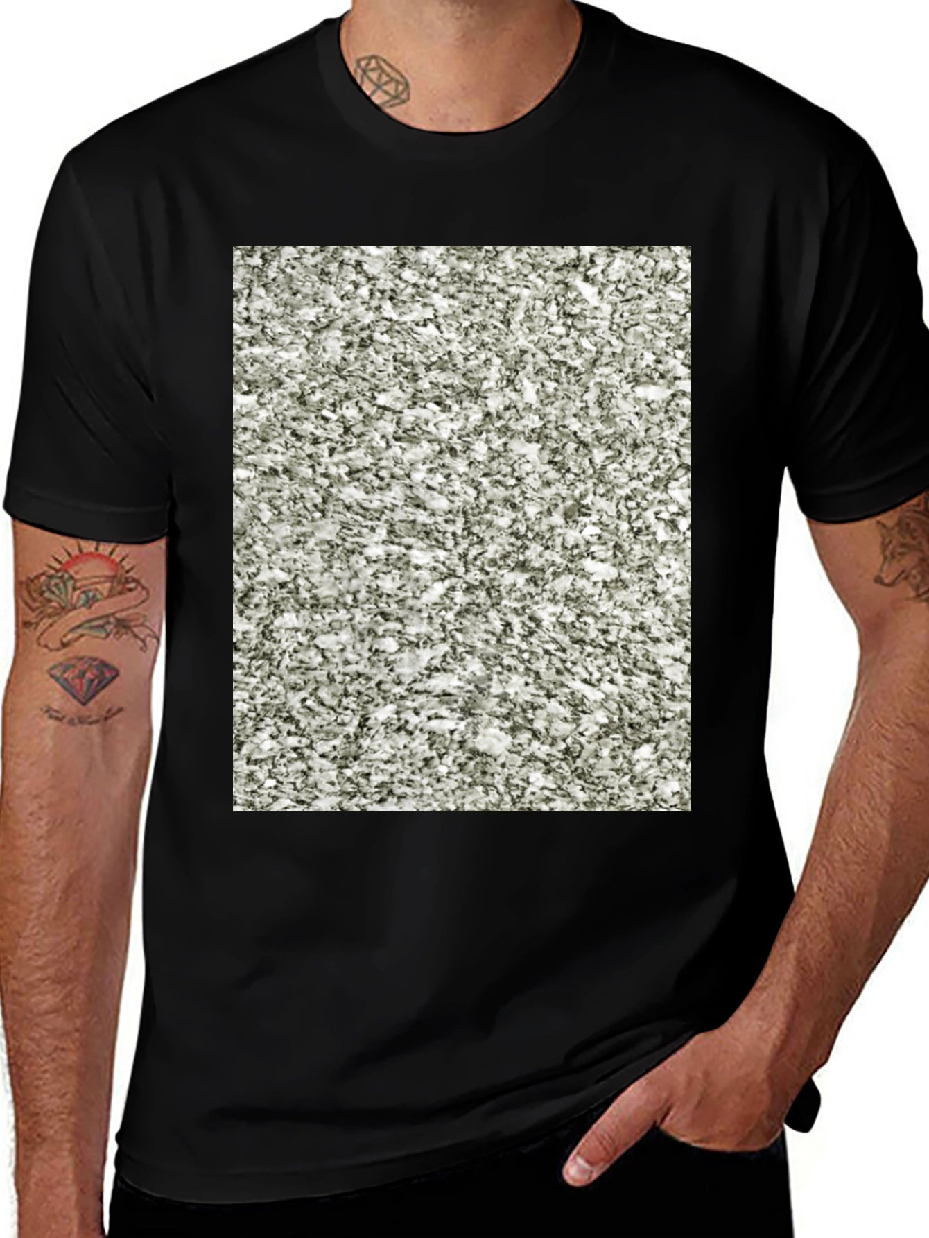 Granite Pattern Black T-Shirt