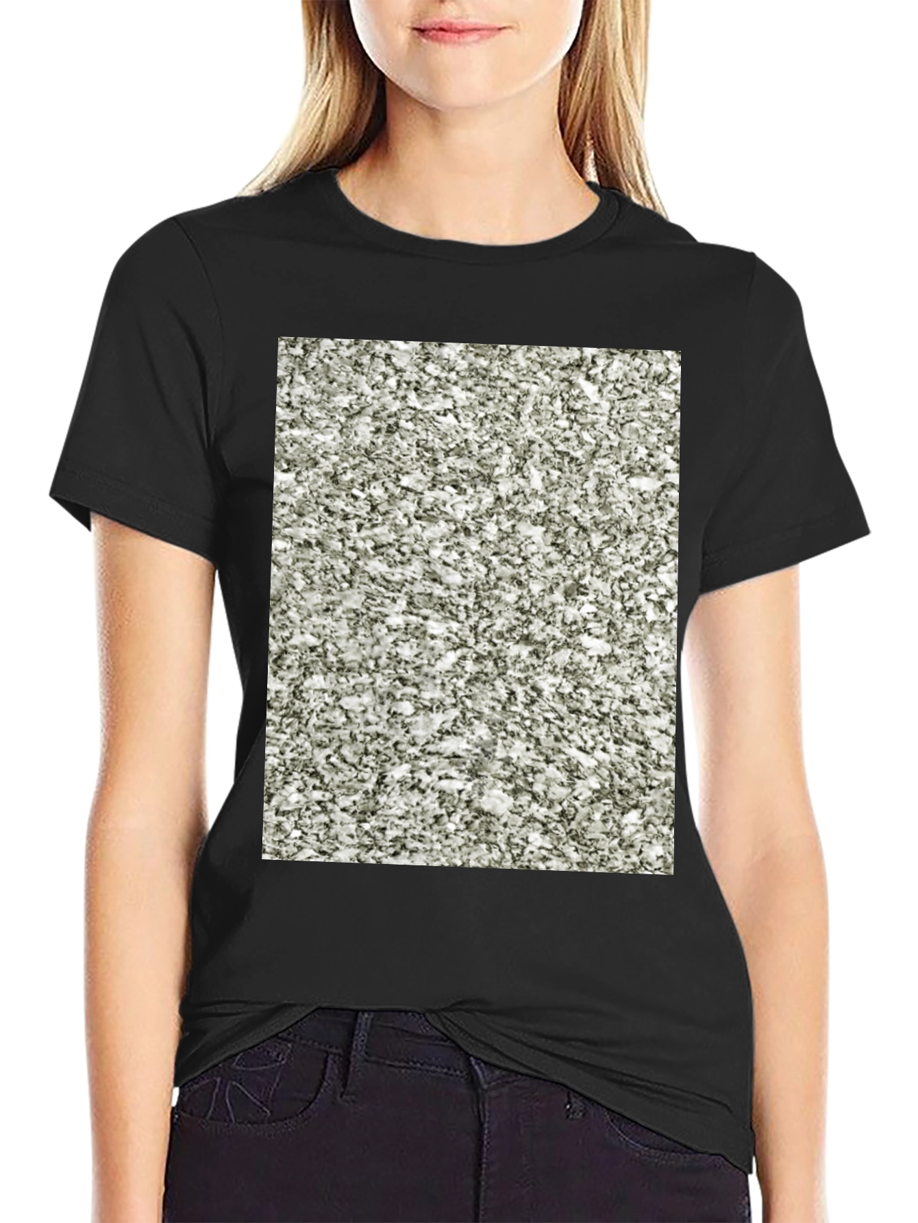 Granite Pattern Black T-Shirt