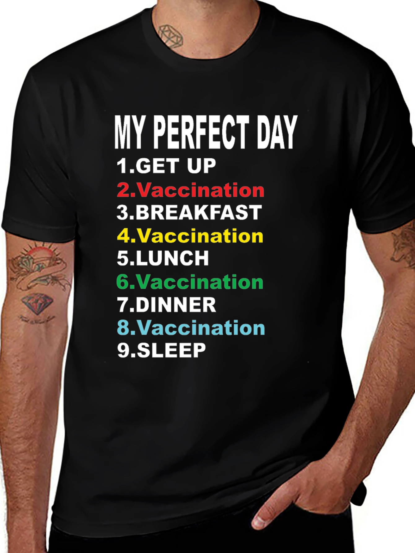 My Perfect Day Vaccination T-Shirt Funny