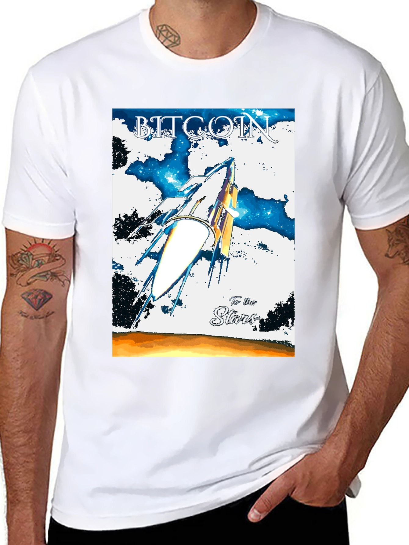 Bitcoin To the Stars Graphic T-Shirt