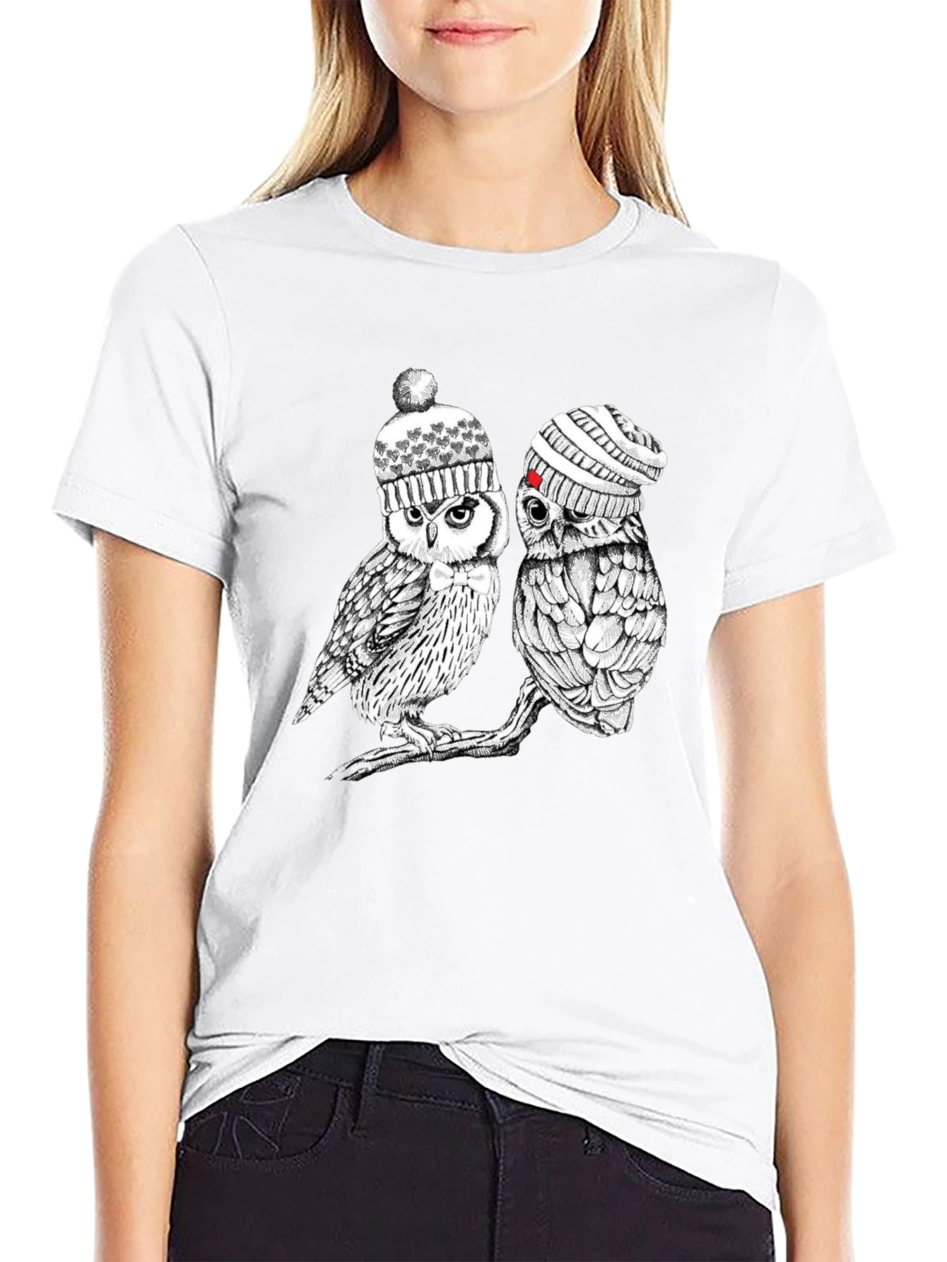 Owl Beanie T-Shirt: Whimsical Winter Style