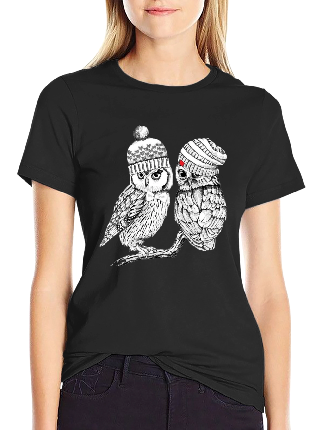 Owl Beanie T-Shirt: Whimsical Winter Style