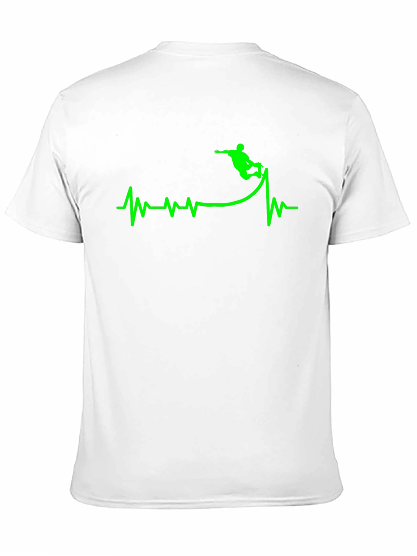 Skateboarding Heartbeat Graphic T-Shirt - Black