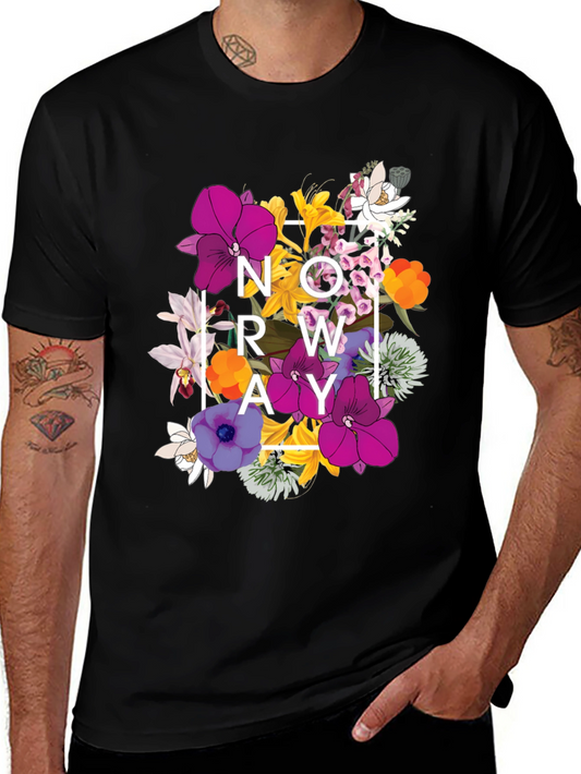 Floral NOW GROW AWAY Graphic T-Shirt - Black