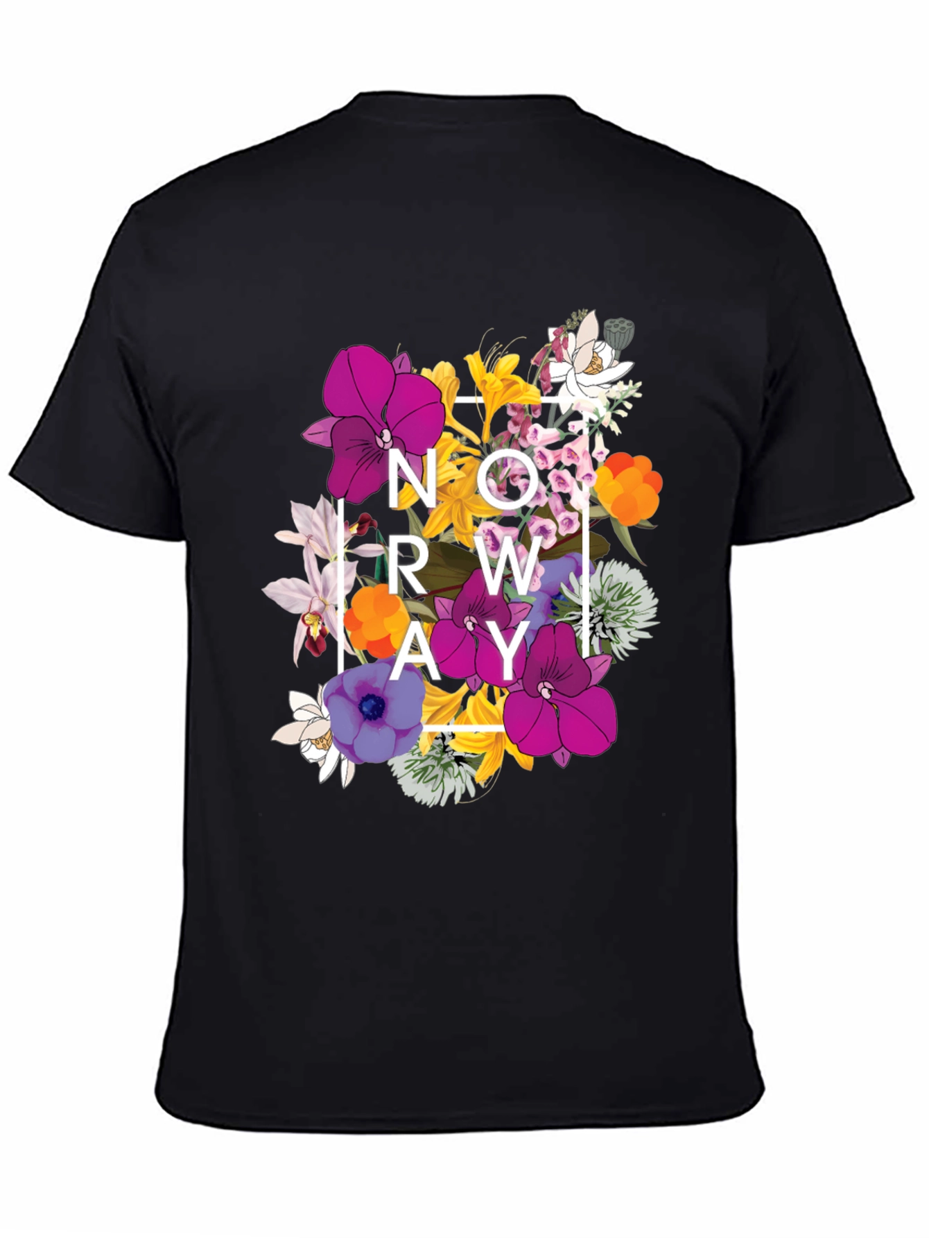 Floral NOW GROW AWAY Graphic T-Shirt - Black