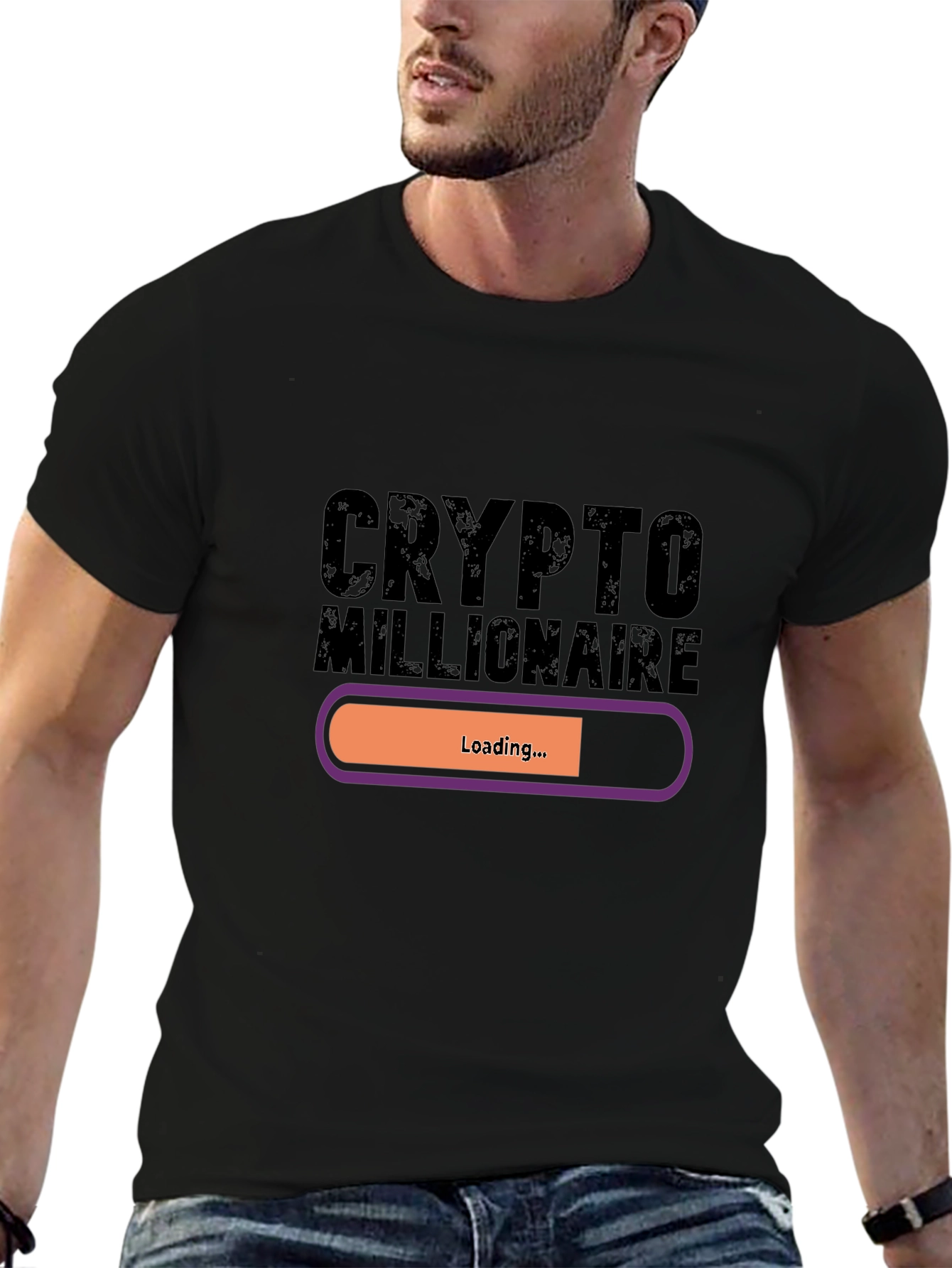 Crypto Millionaire Loading Black T-Shirt