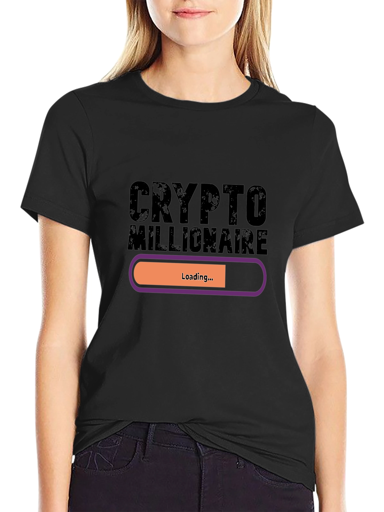 Crypto Millionaire Loading Black T-Shirt