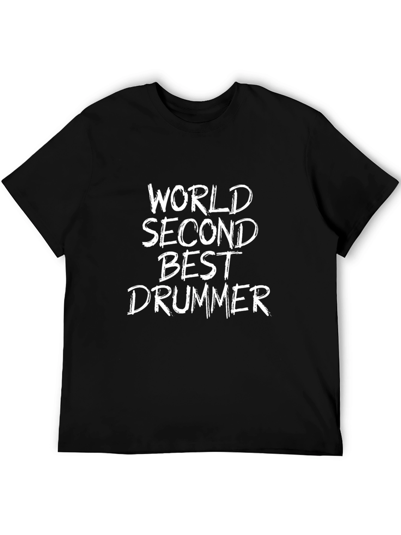 World Second Best Drummer Black T-Shirt