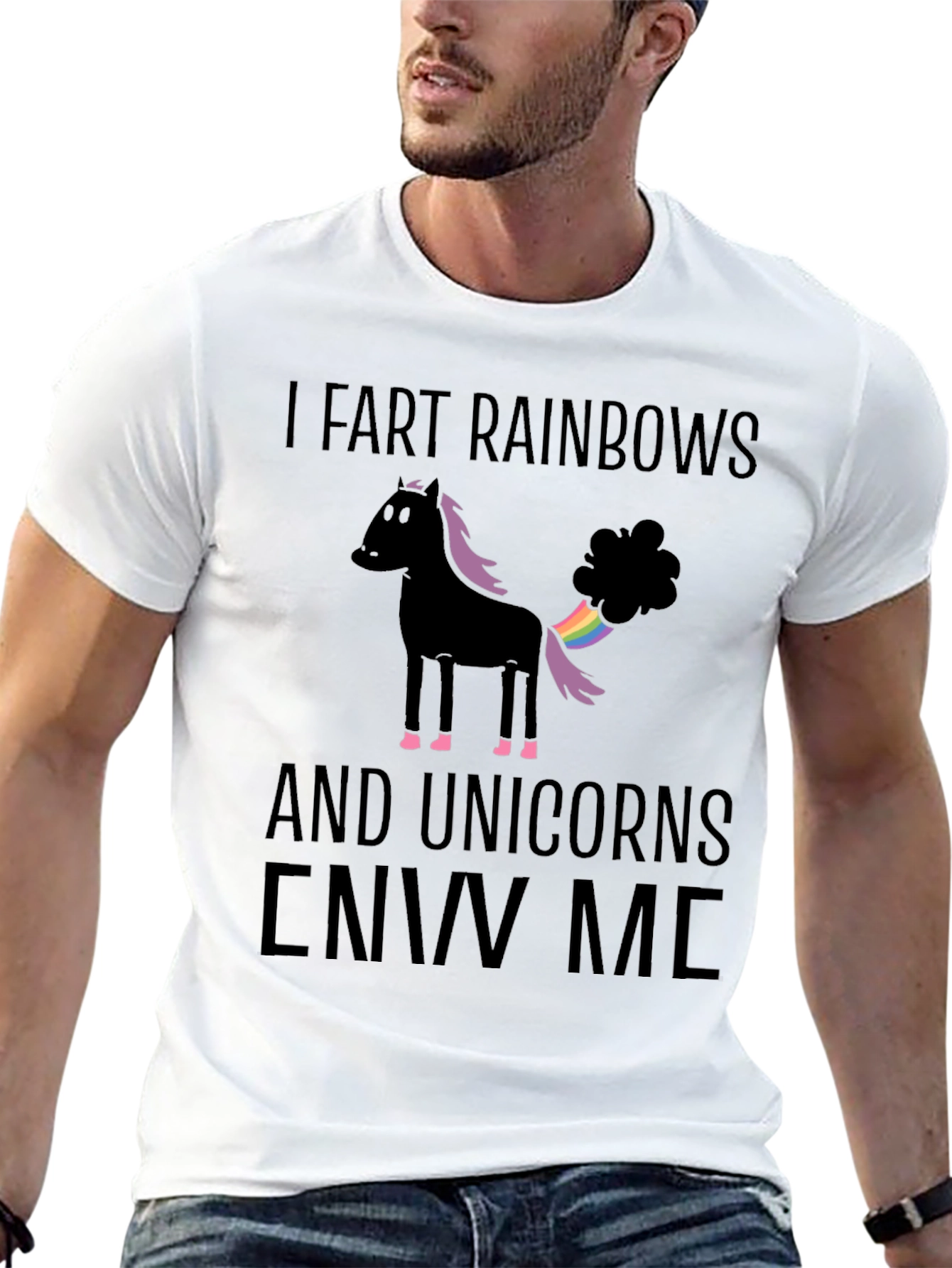 I Fart Rainbows Funny Graphic T-Shirt