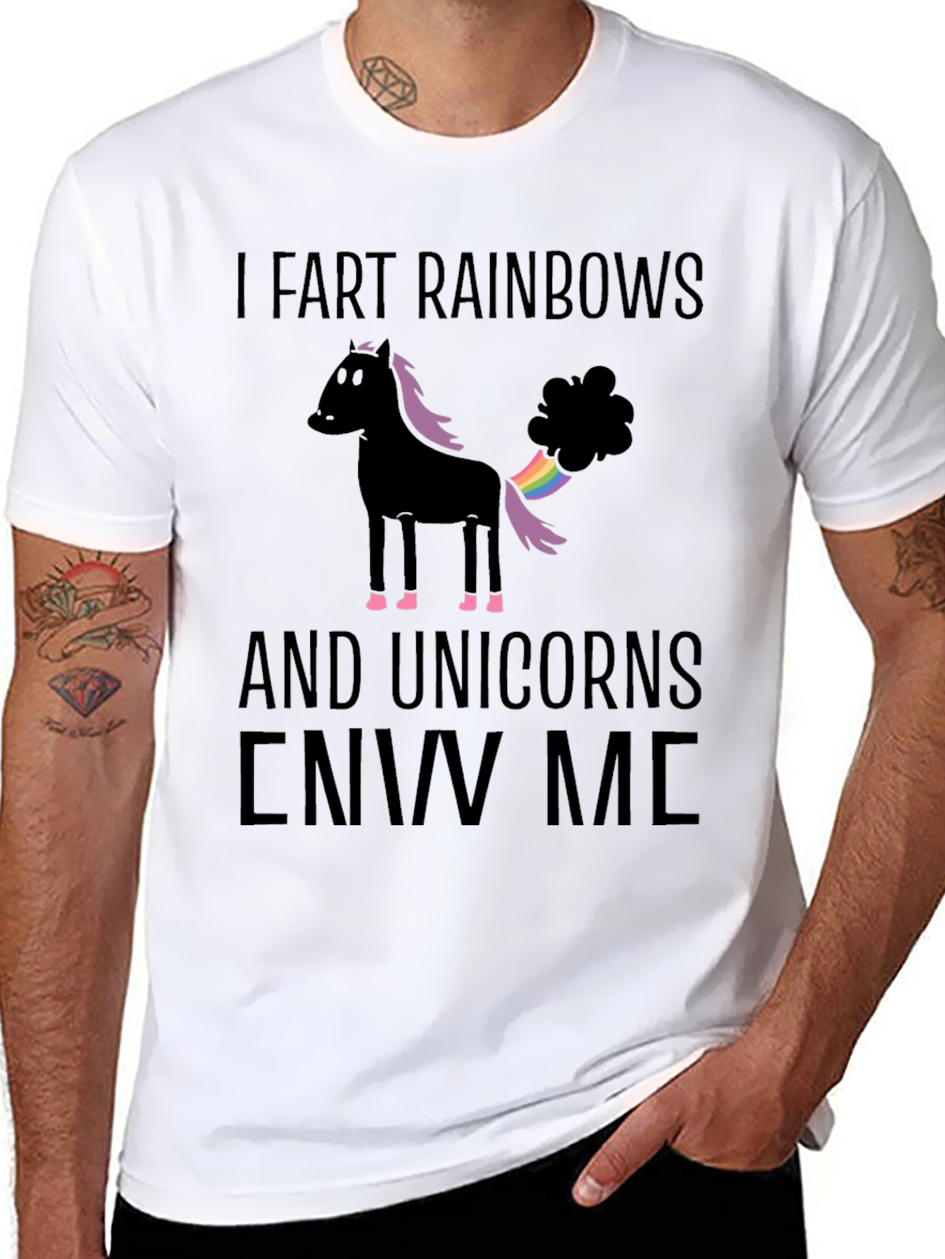 I Fart Rainbows Funny Graphic T-Shirt