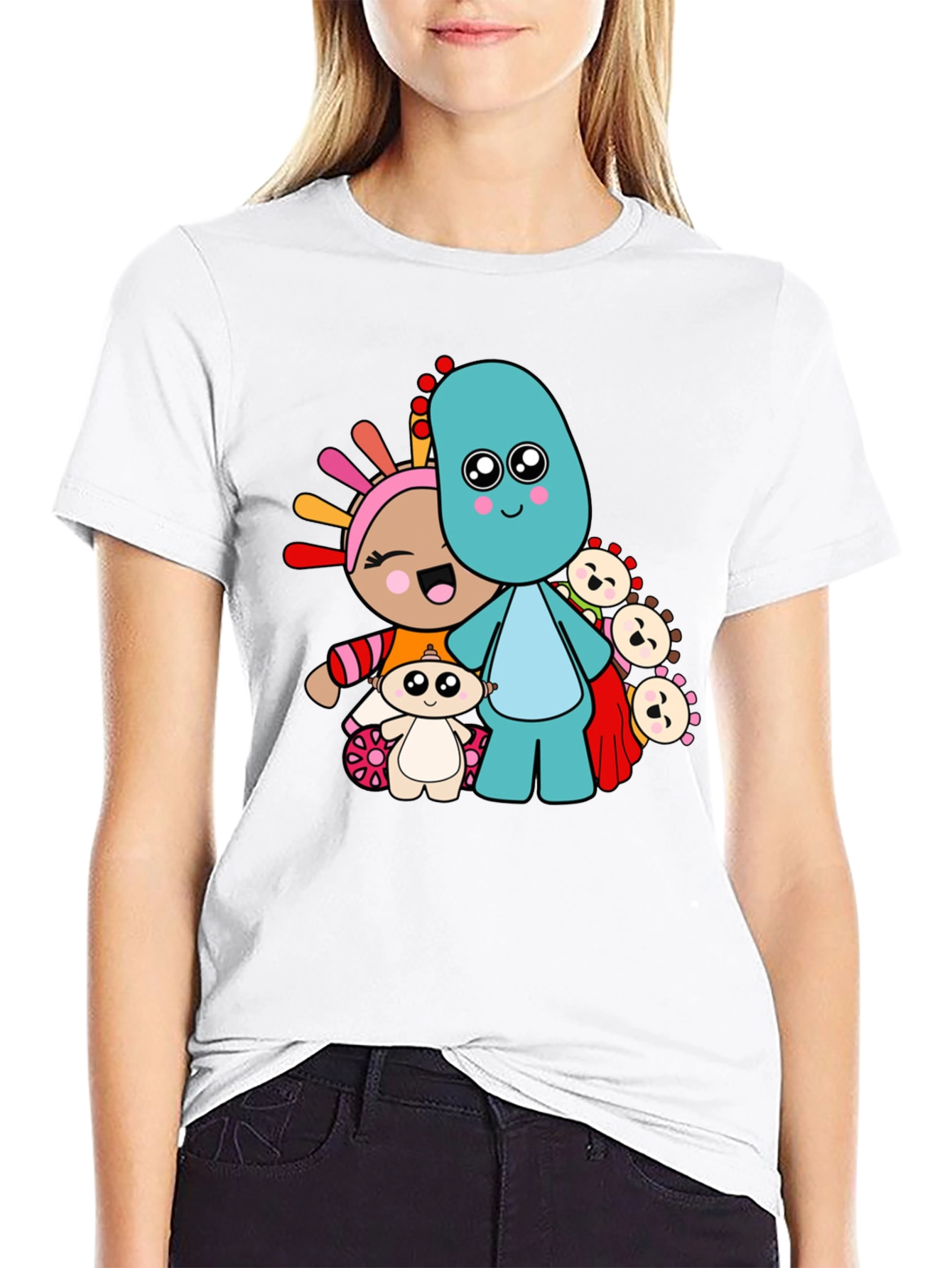 In the Night Garden Cartoon Character Black T-Shirt