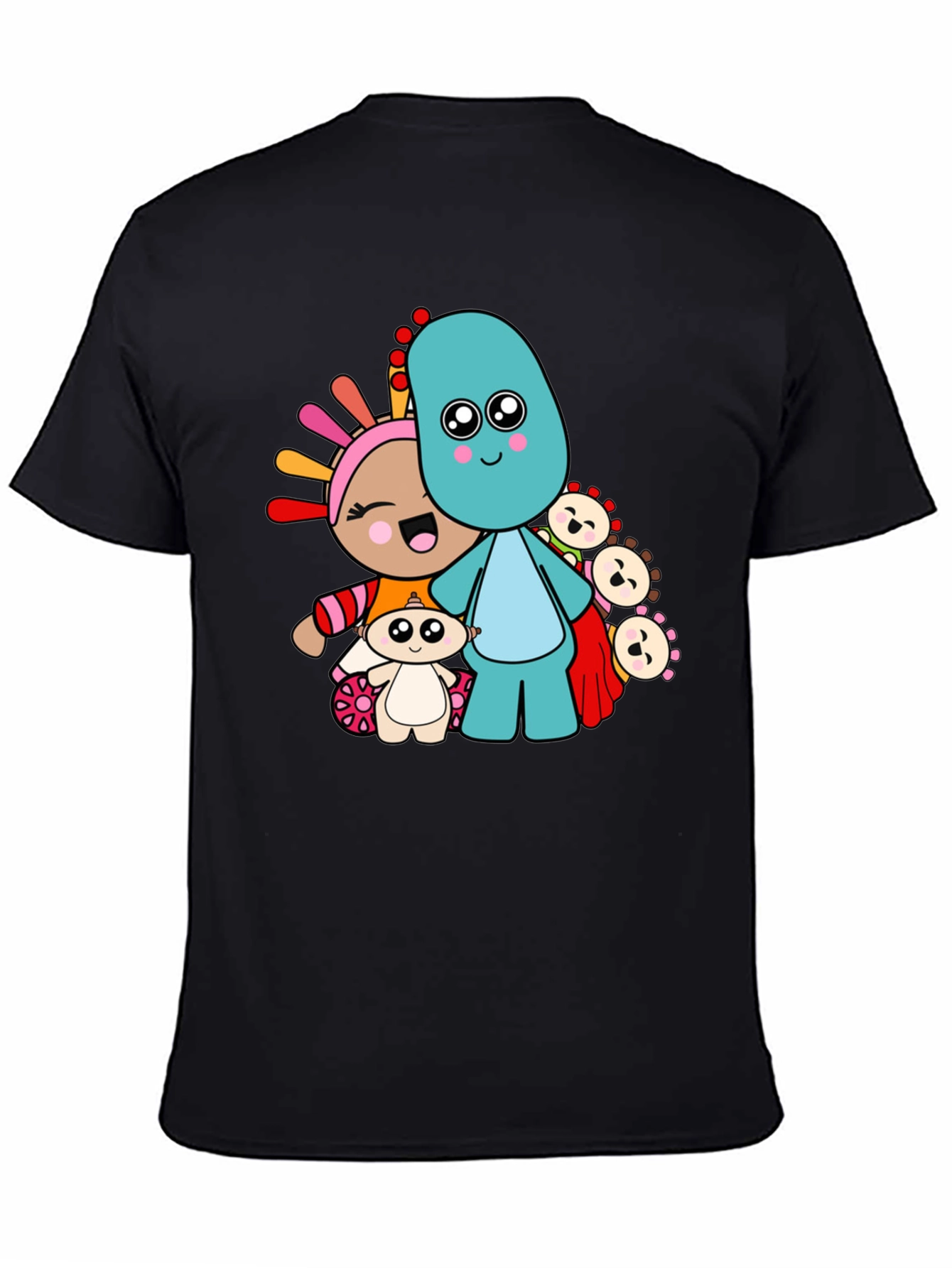 In the Night Garden Cartoon Character Black T-Shirt