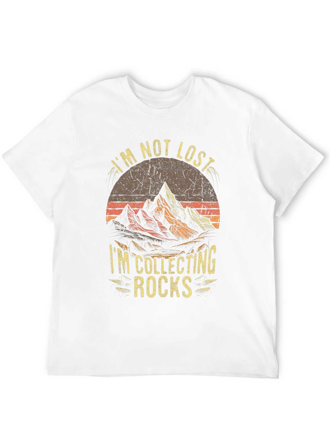 Im Not Lost Im Collecting Rocks Black T-Shirt