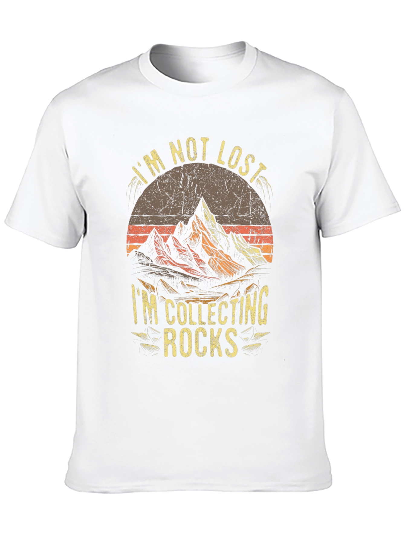 Im Not Lost Im Collecting Rocks Black T-Shirt