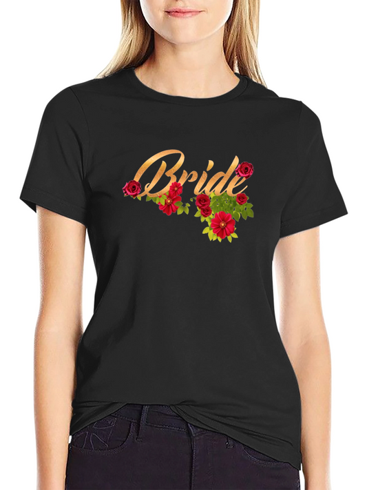 Bride T-Shirt with Floral Design