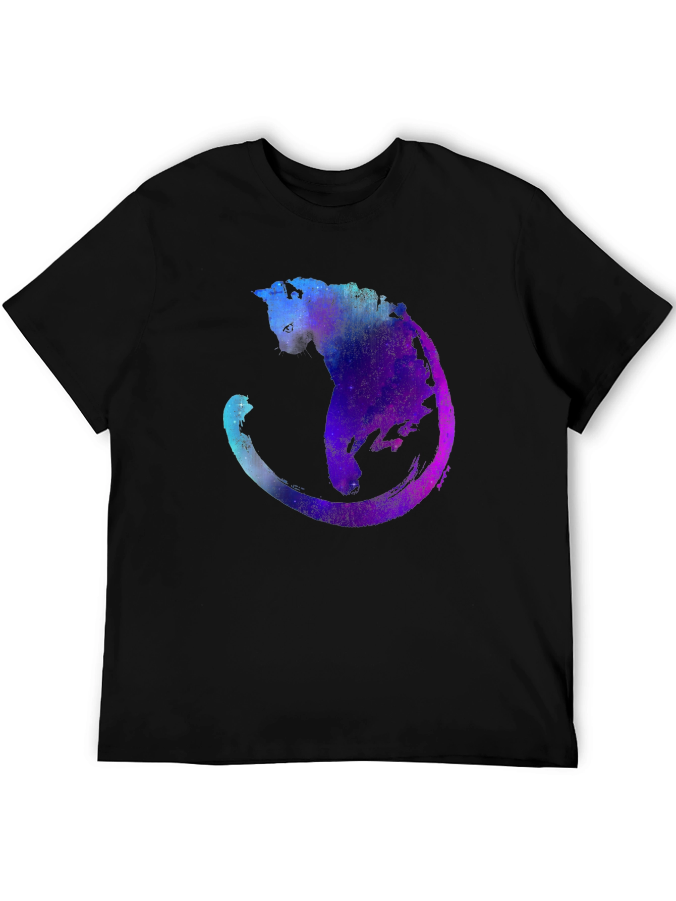 Galaxy Cat Graphic T-Shirt - Cosmic Feline Tee