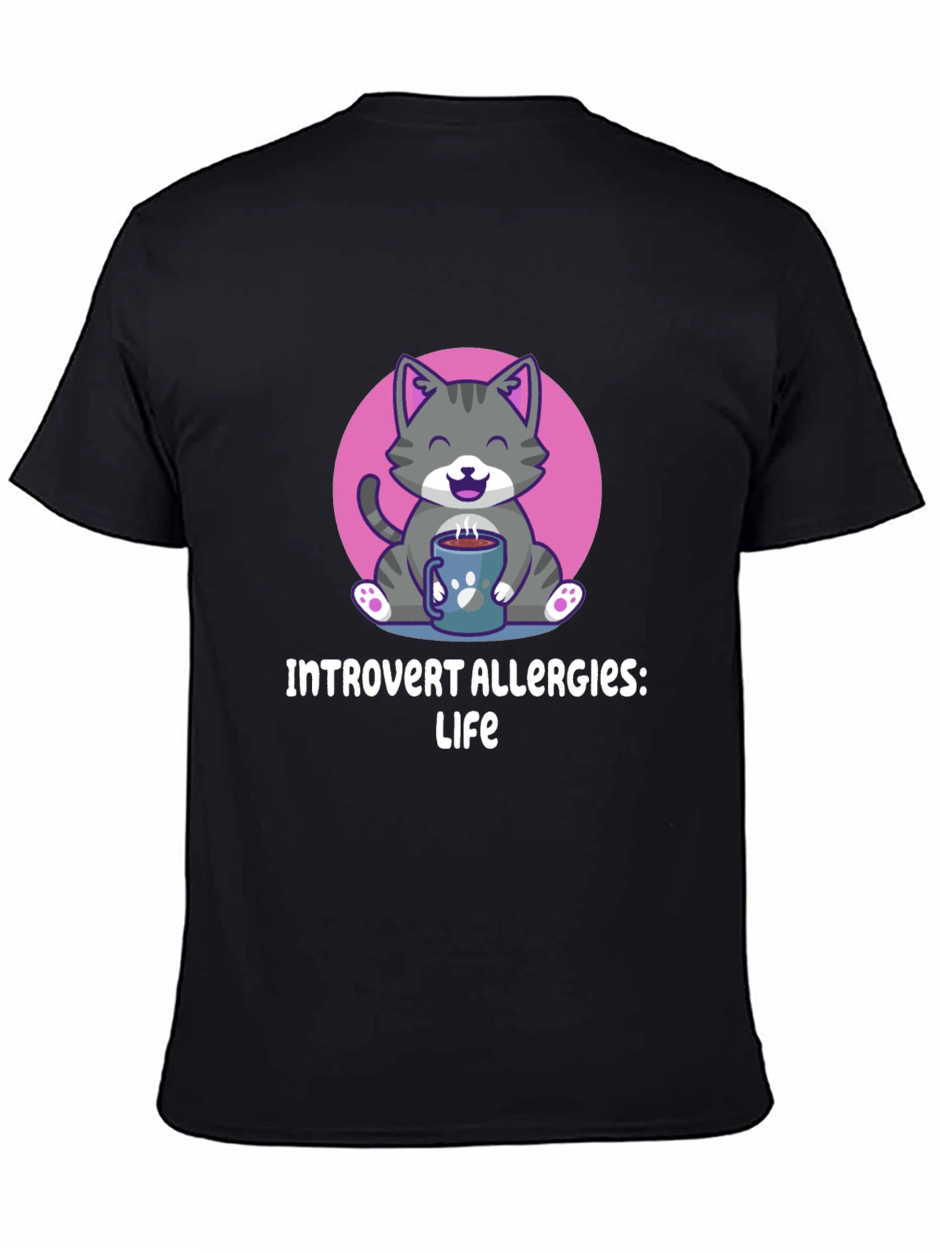 Introvert Allergies T-Shirt Cute Cat Design
