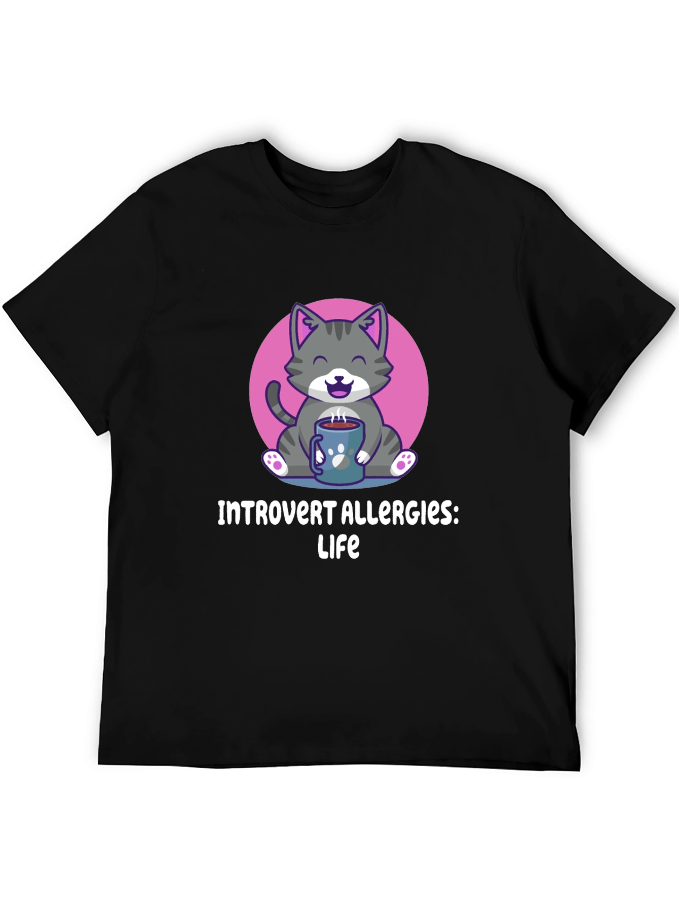 Introvert Allergies T-Shirt Cute Cat Design