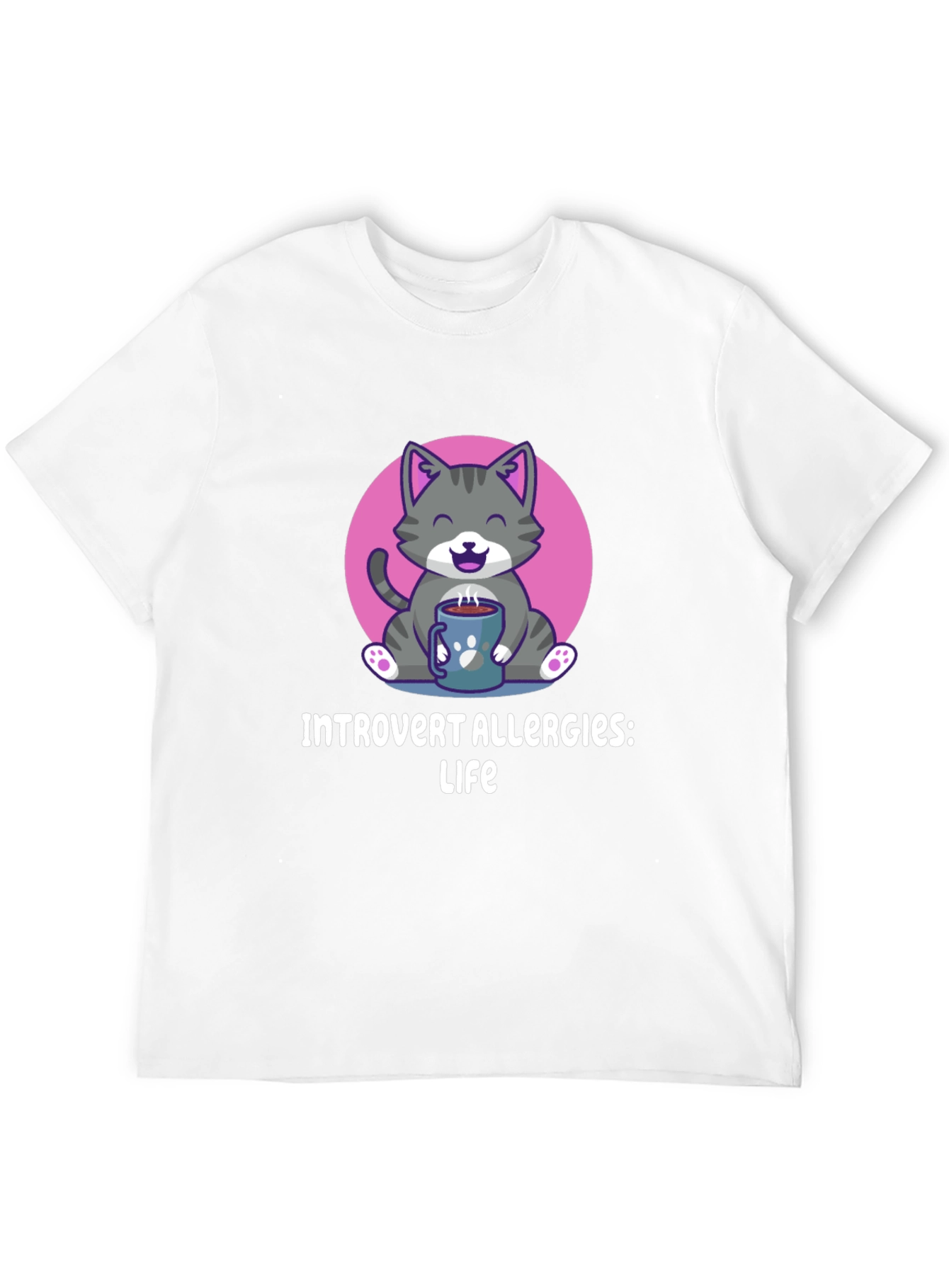 Introvert Allergies T-Shirt Cute Cat Design