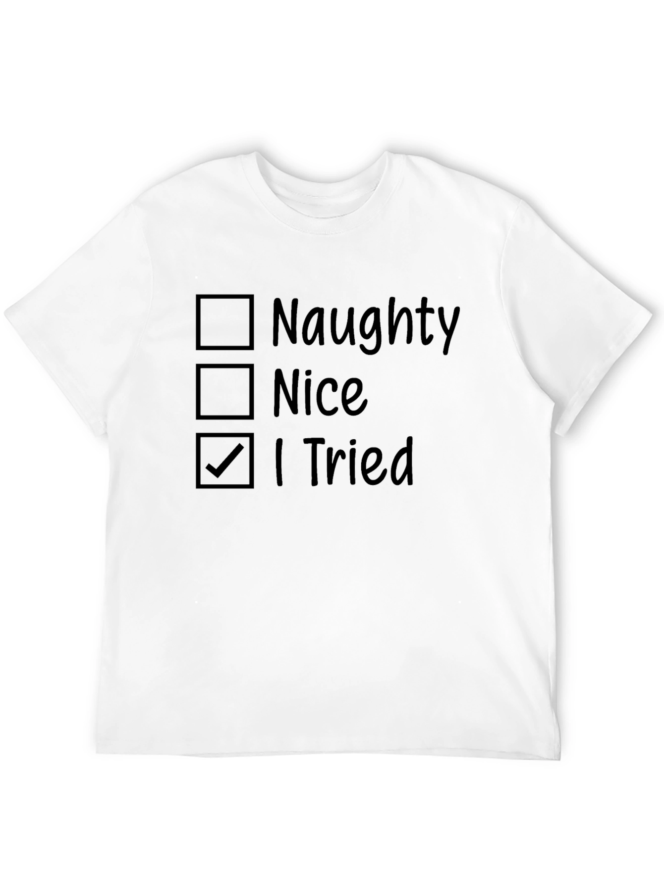 Funny Christmas T-Shirt - Naughty Nice I Tried Tee