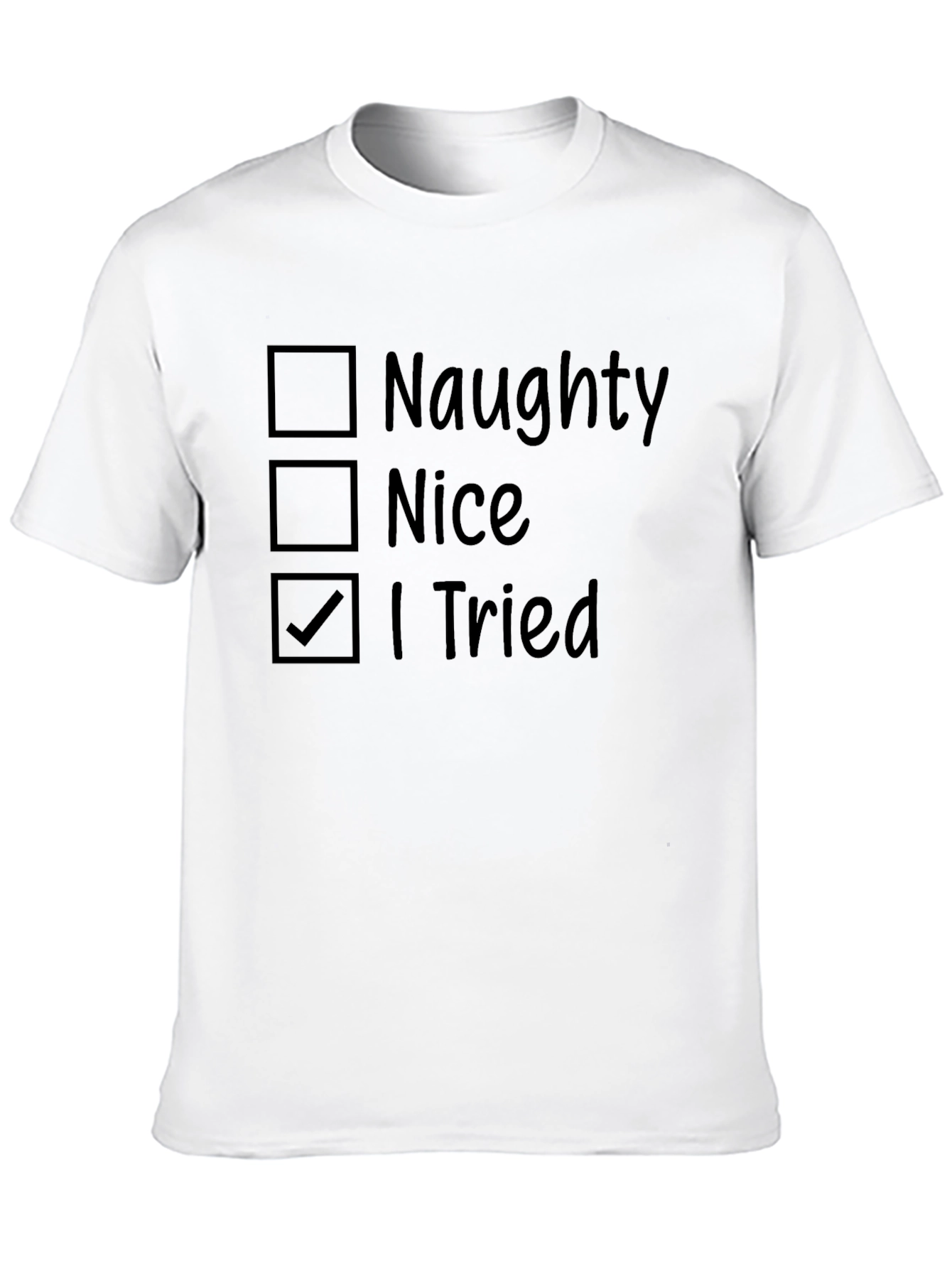 Funny Christmas T-Shirt - Naughty Nice I Tried Tee