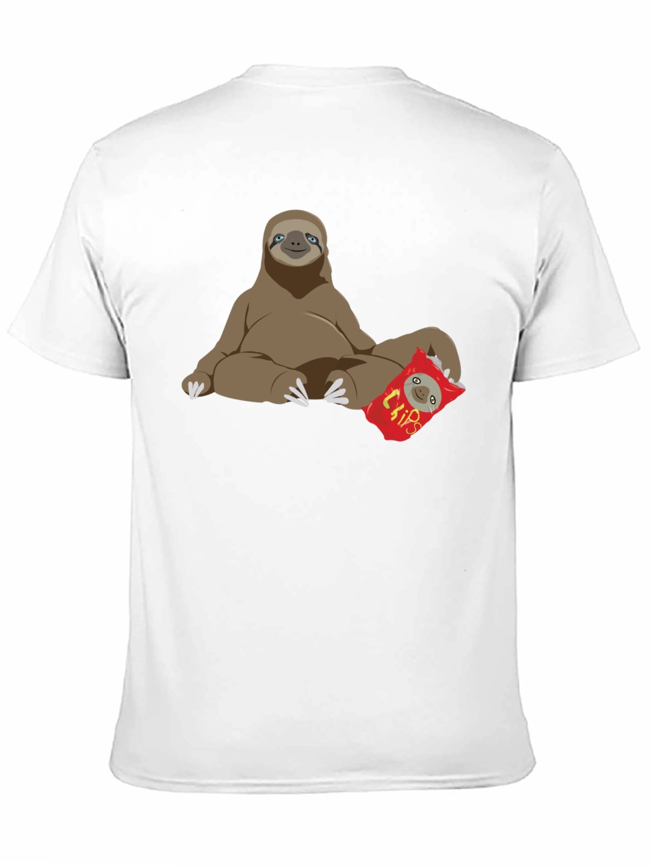 Sloth Chips Lover Graphic T-Shirt - Relaxed Fit