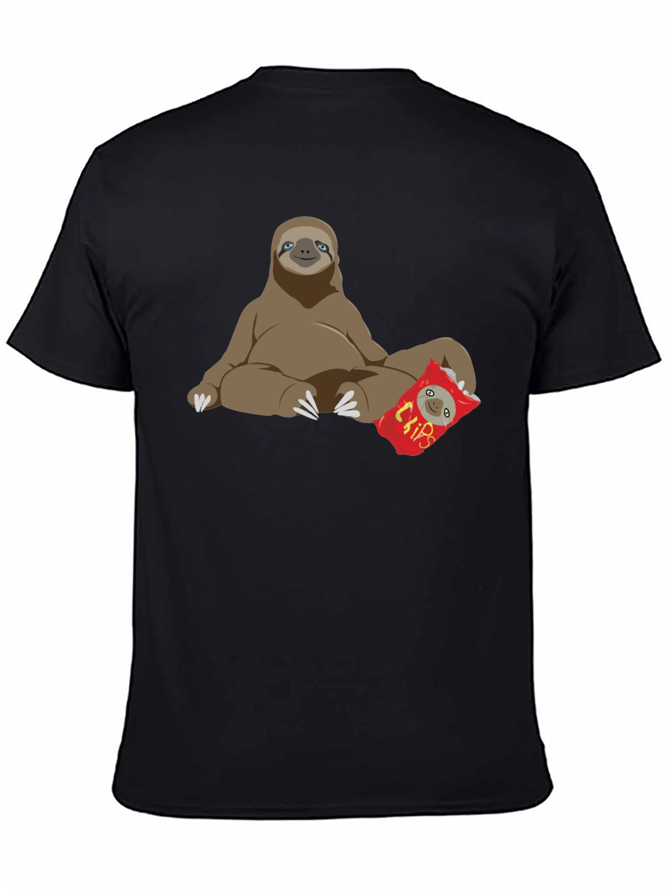 Sloth Chips Lover Graphic T-Shirt - Relaxed Fit