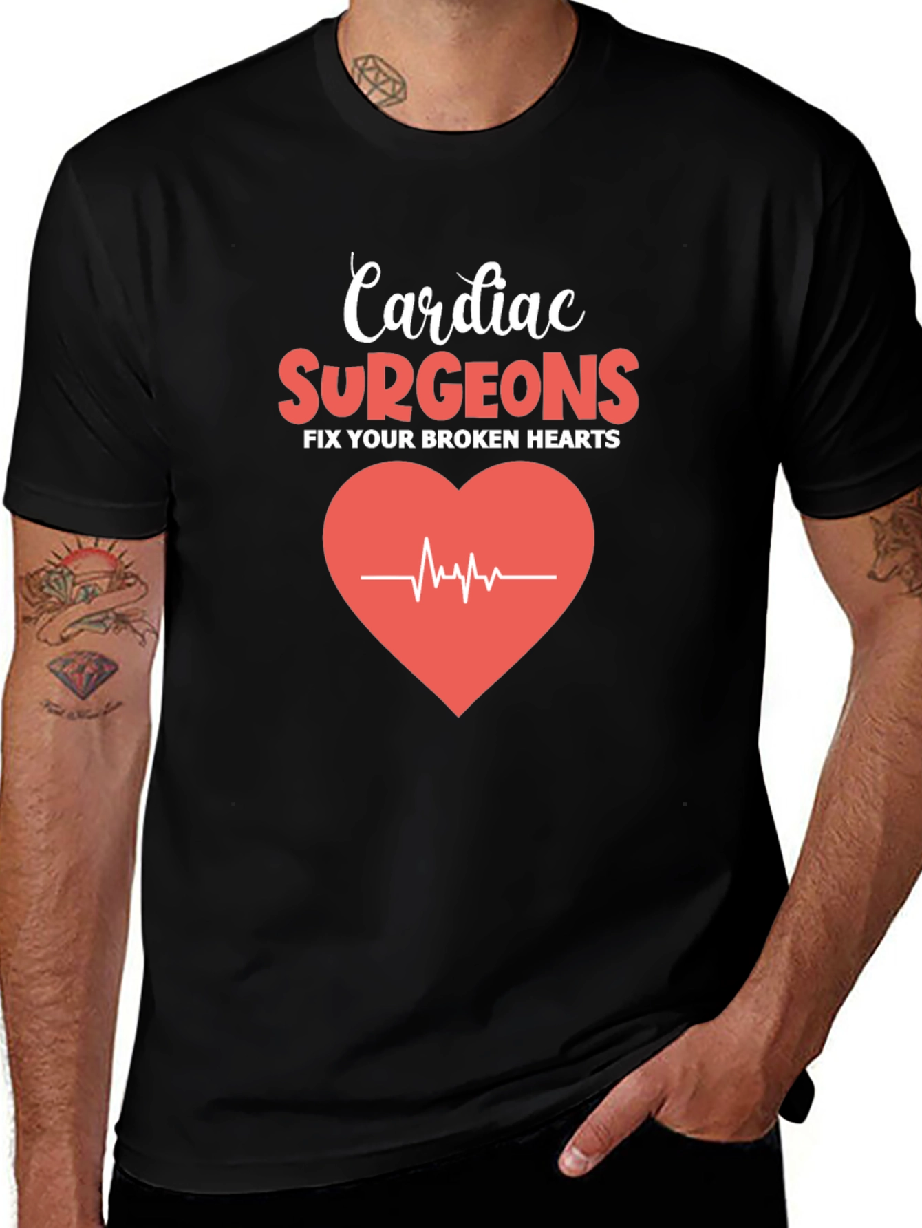 Cardiac Surgeon Heartbeat Graphic T-Shirt