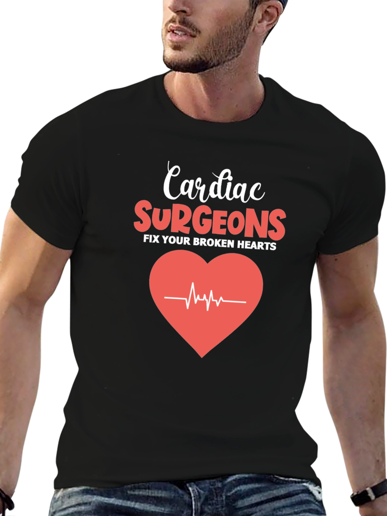 Cardiac Surgeon Heartbeat Graphic T-Shirt