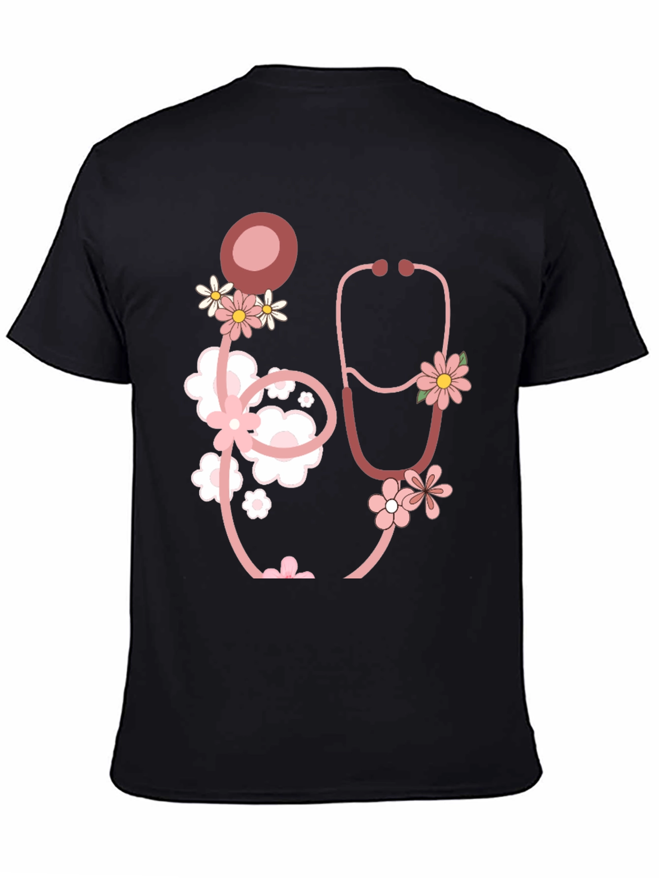 Floral Stethoscope Graphic T-Shirt