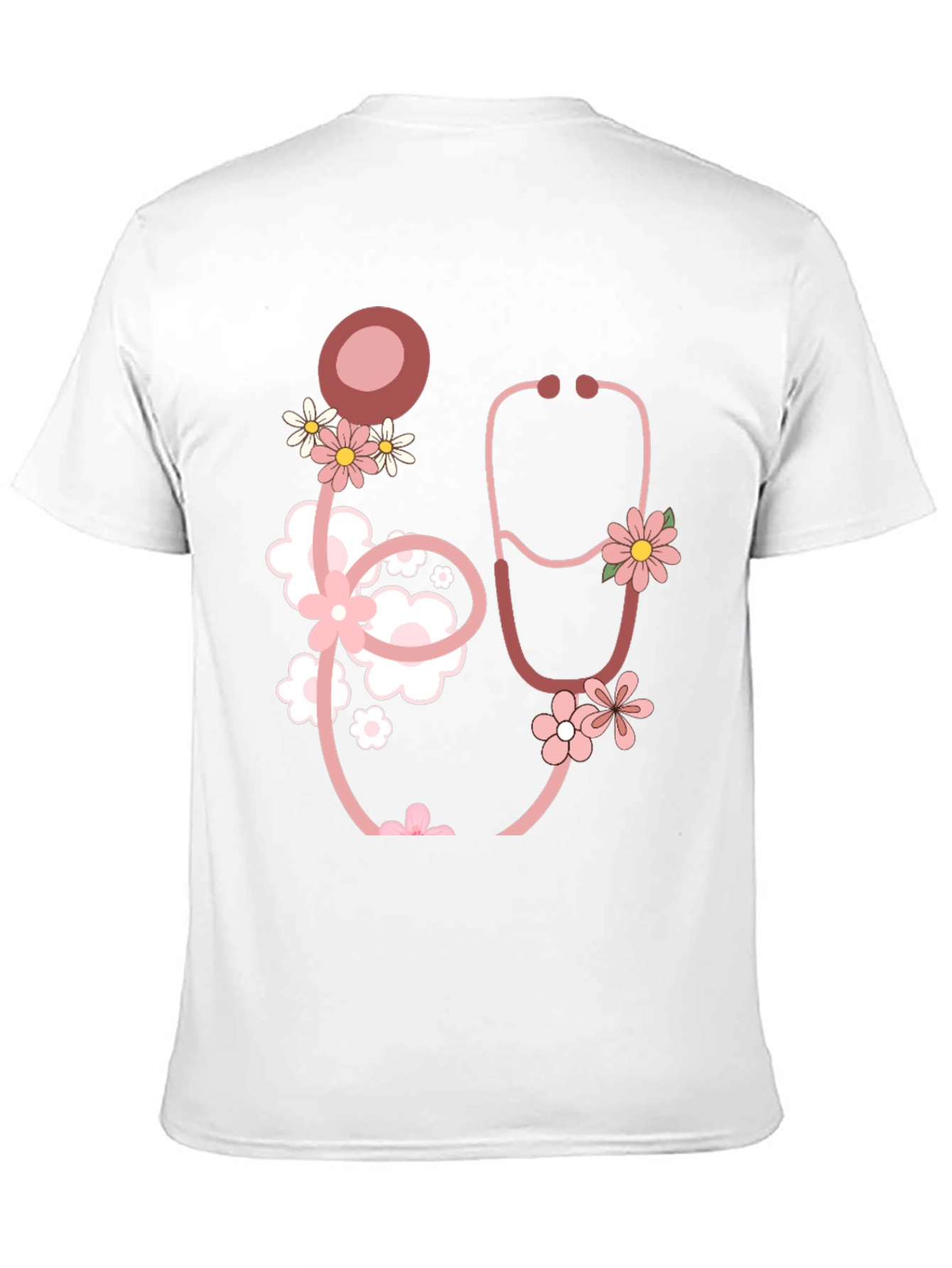 Floral Stethoscope Graphic T-Shirt