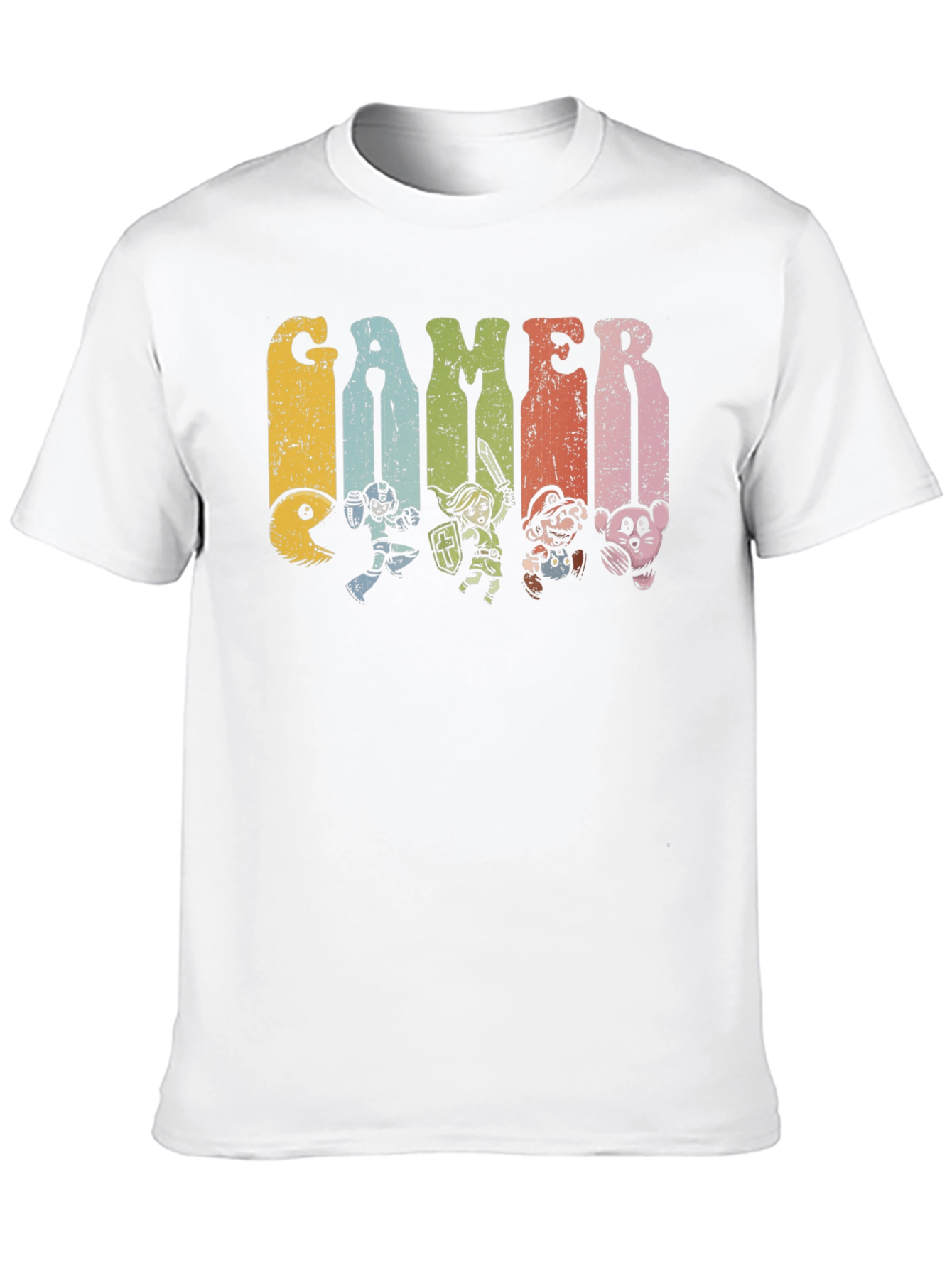 Retro Gamer T-Shirt - Classic Game Characters