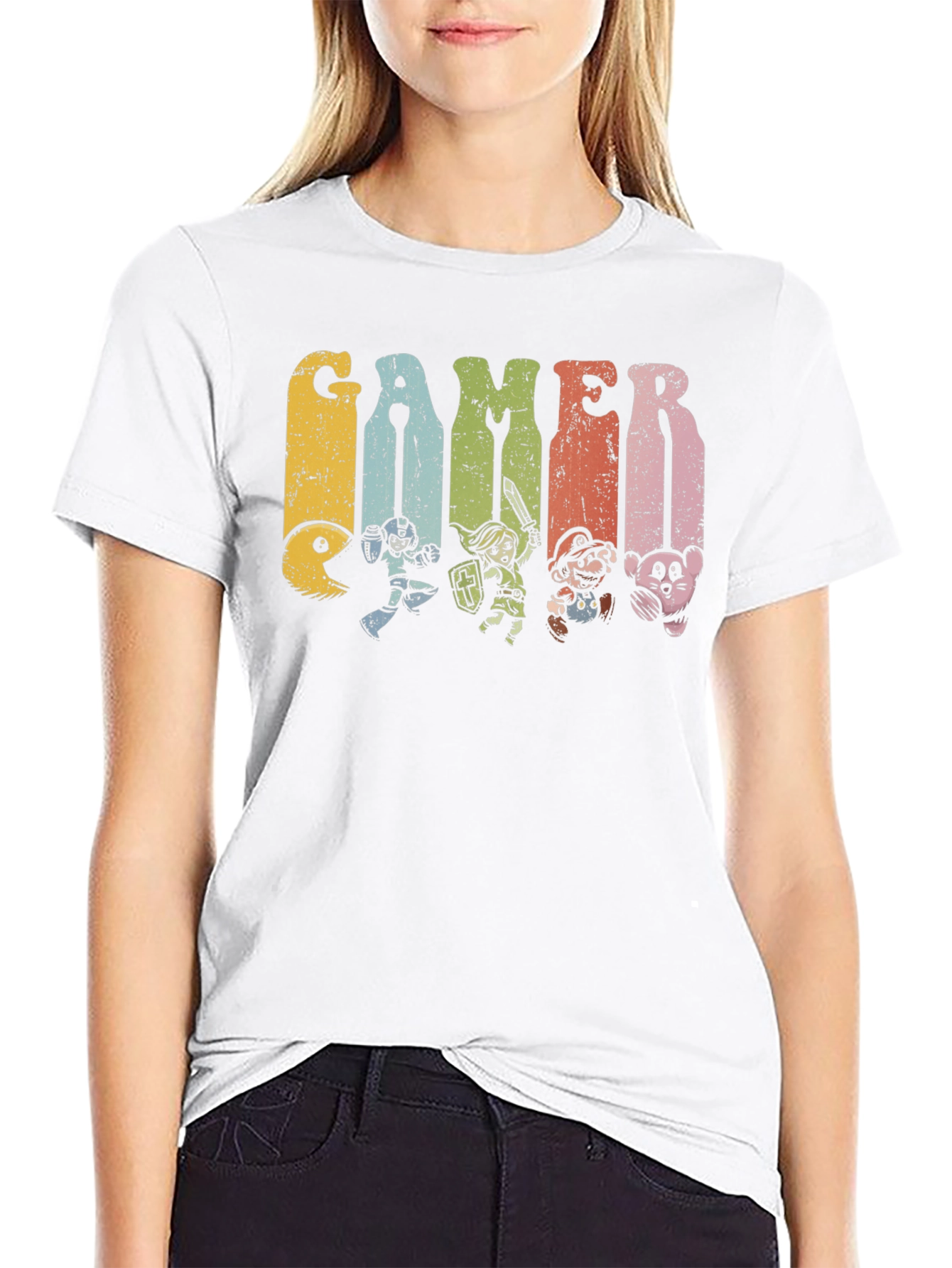 Retro Gamer T-Shirt - Classic Game Characters