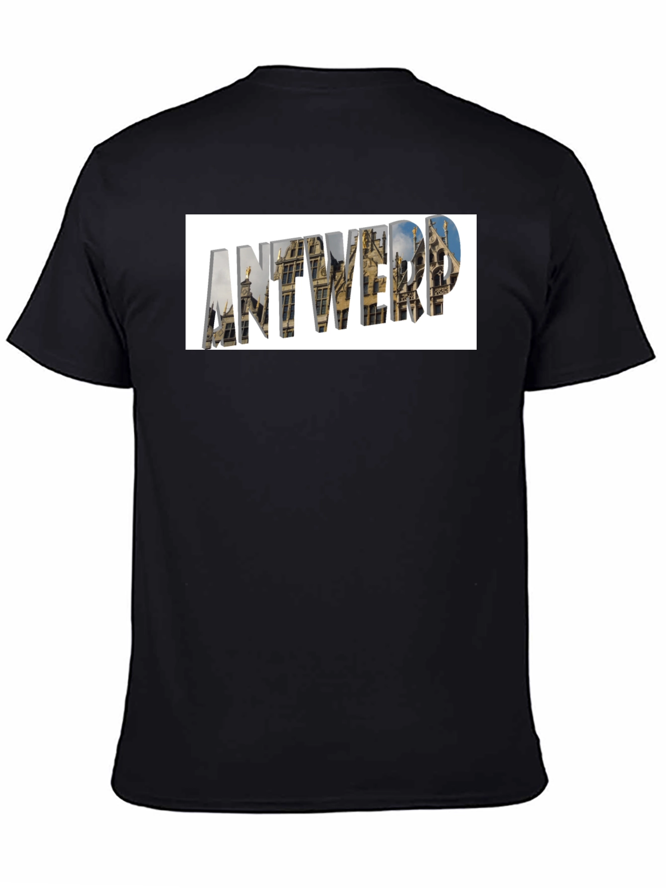 Antwerp Cityscape Graphic T-Shirt - Black