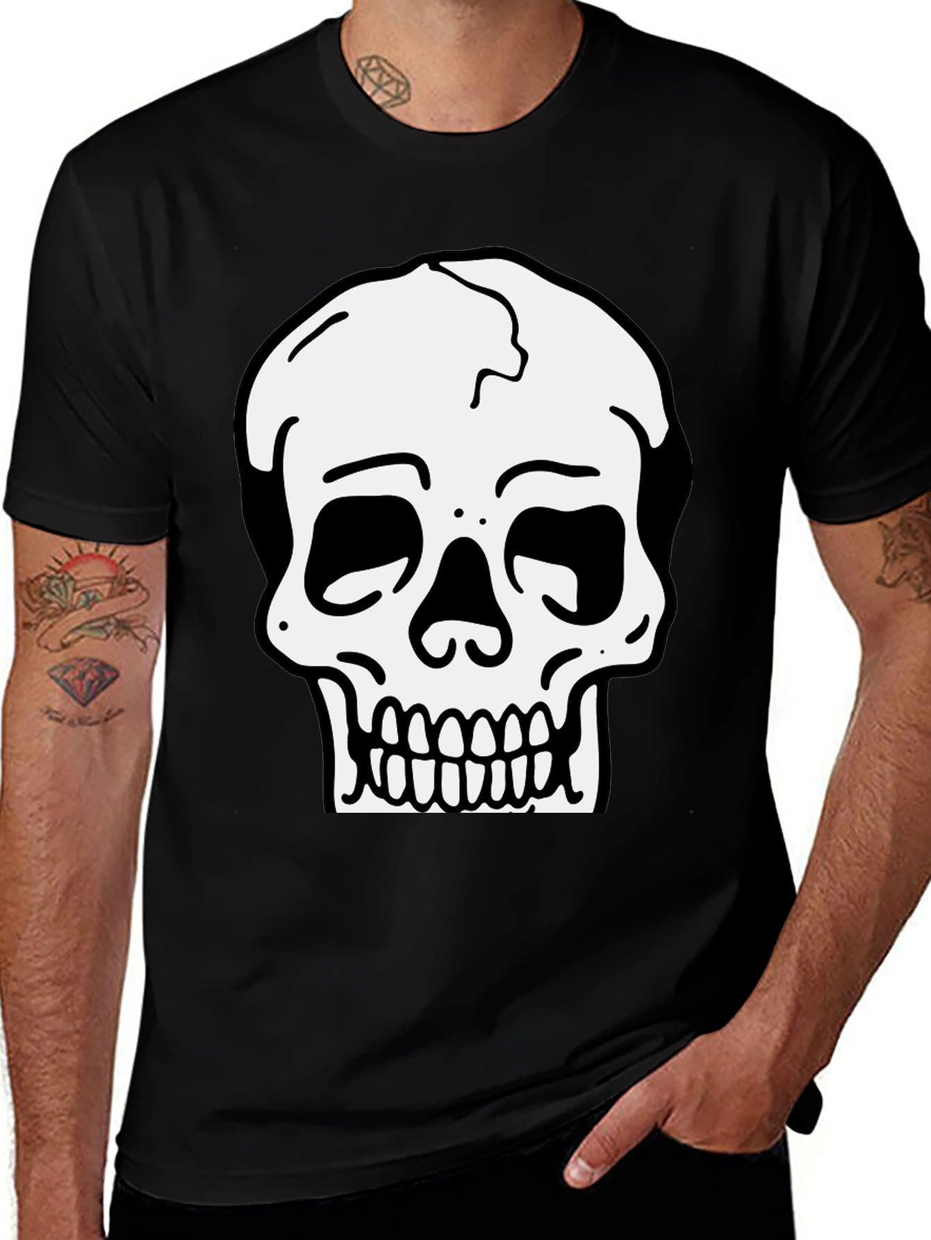 Skull Graphic Black T-Shirt for Men