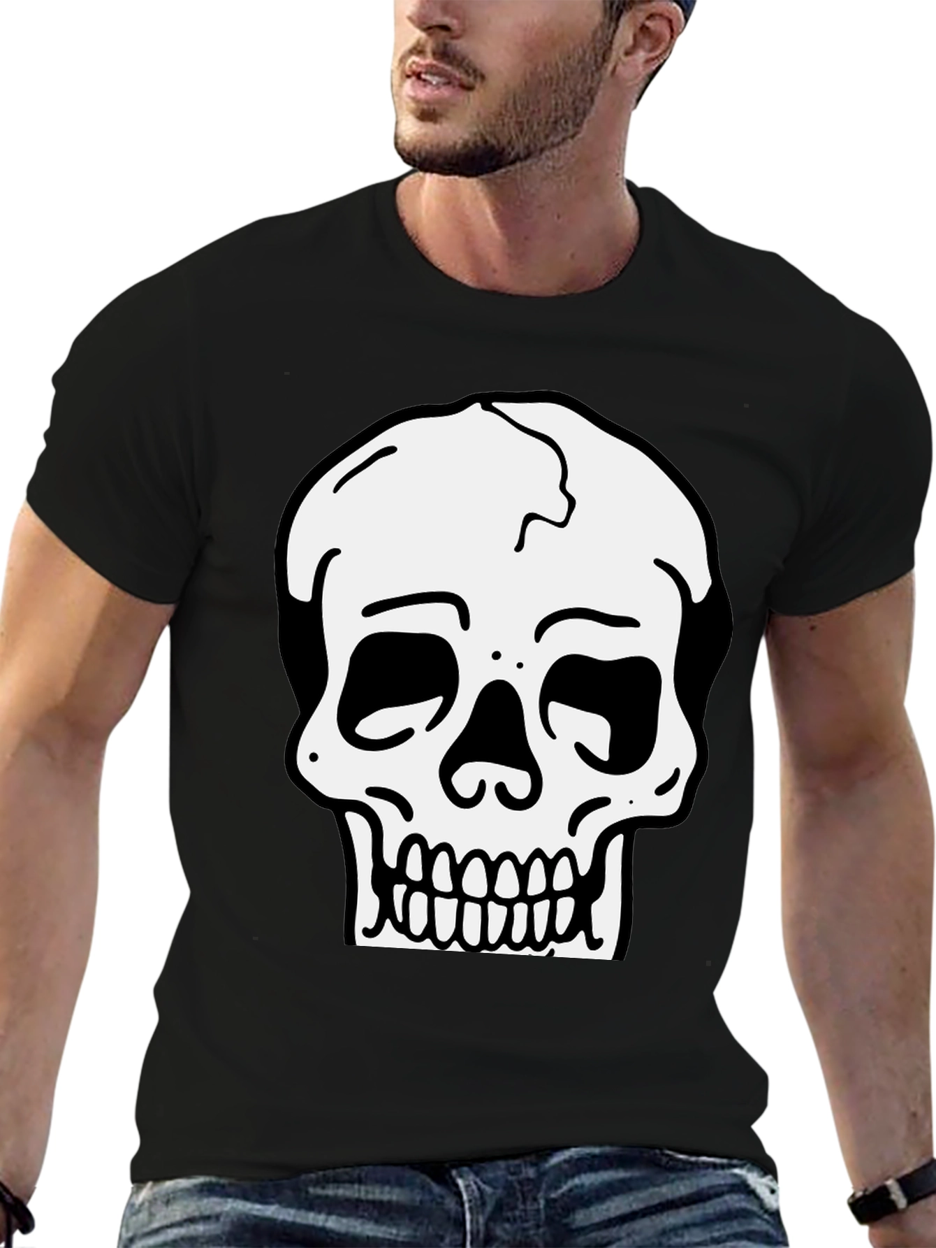 Skull Graphic Black T-Shirt for Men