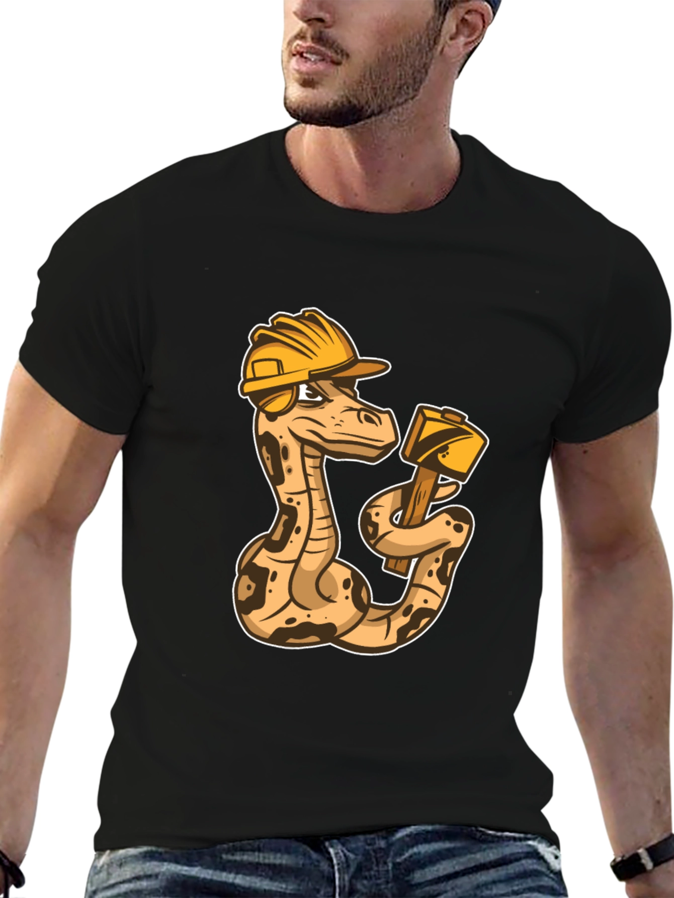 Construction Snake Graphic T-Shirt