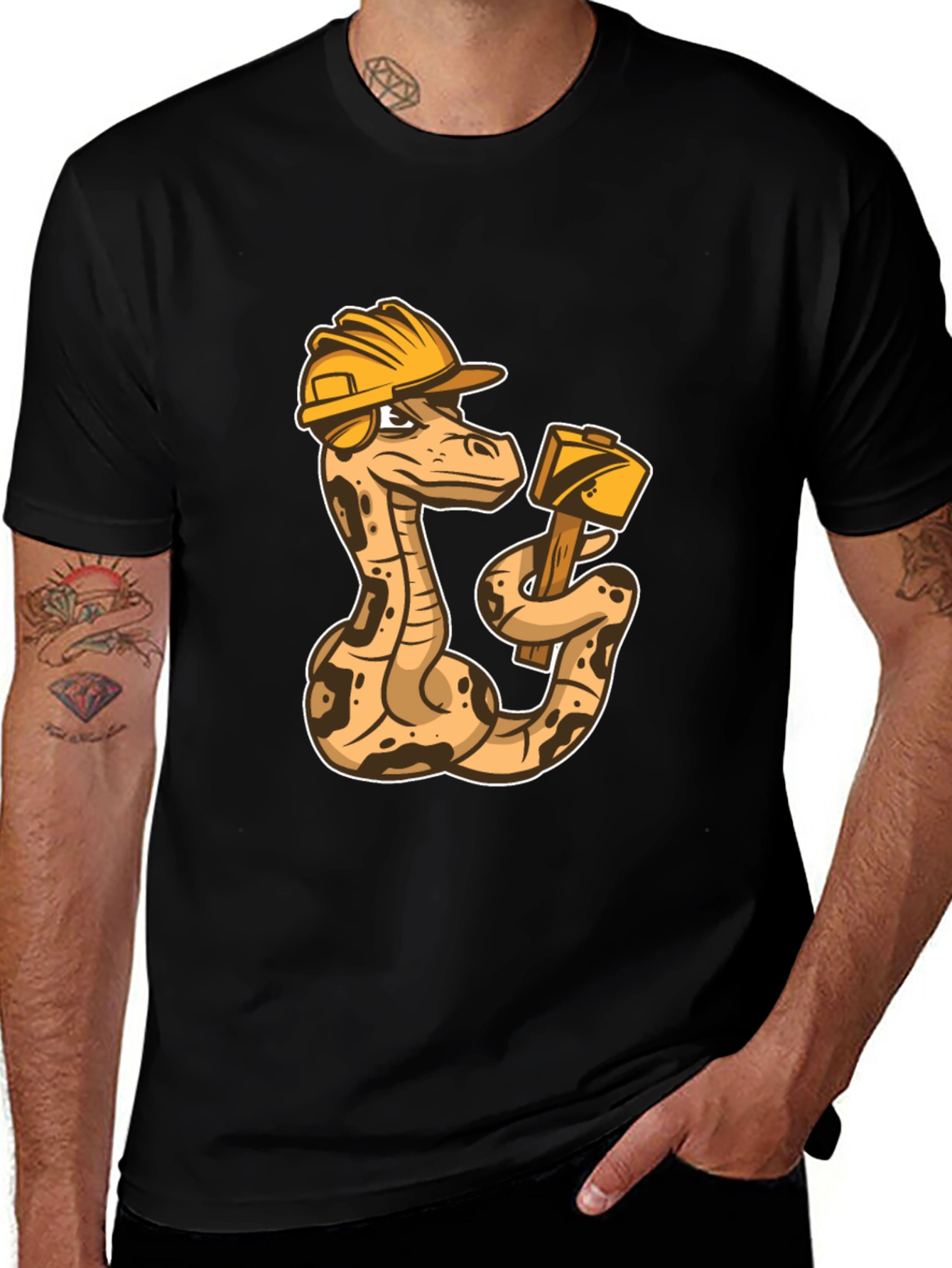 Construction Snake Graphic T-Shirt