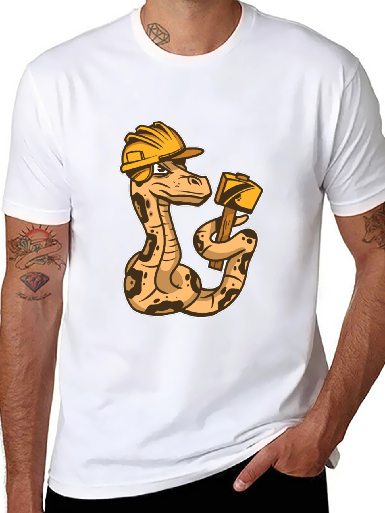 Construction Snake Graphic T-Shirt