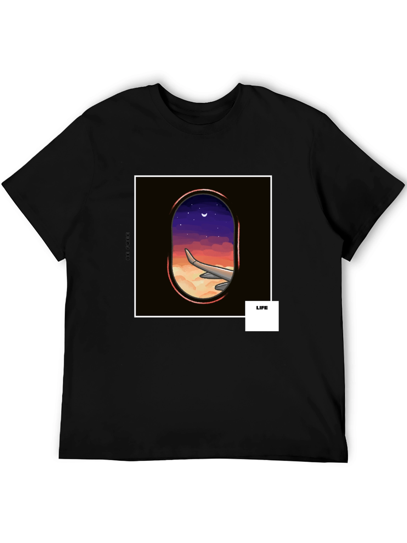 Dreamers Flight Graphic Tee - Black Cotton Shirt