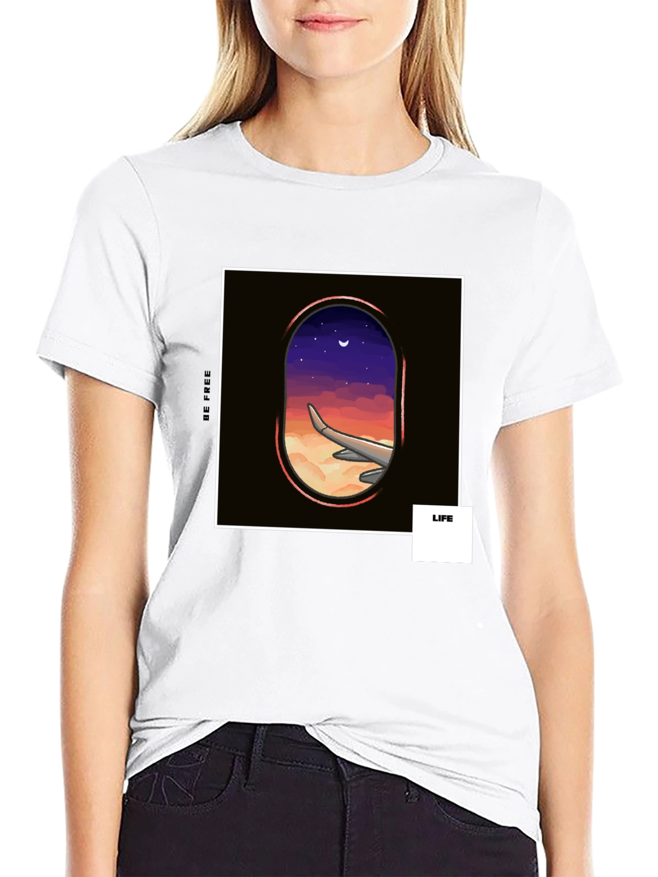 Dreamers Flight Graphic Tee - Black Cotton Shirt