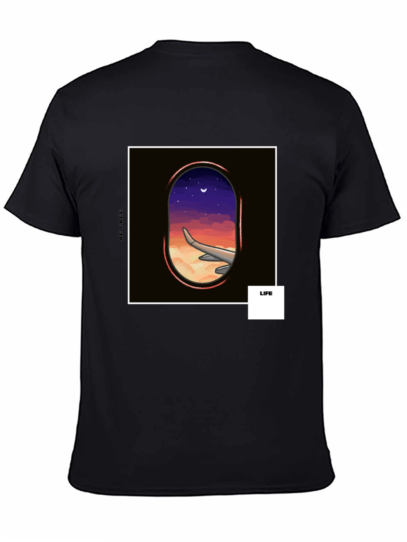 Dreamers Flight Graphic Tee - Black Cotton Shirt